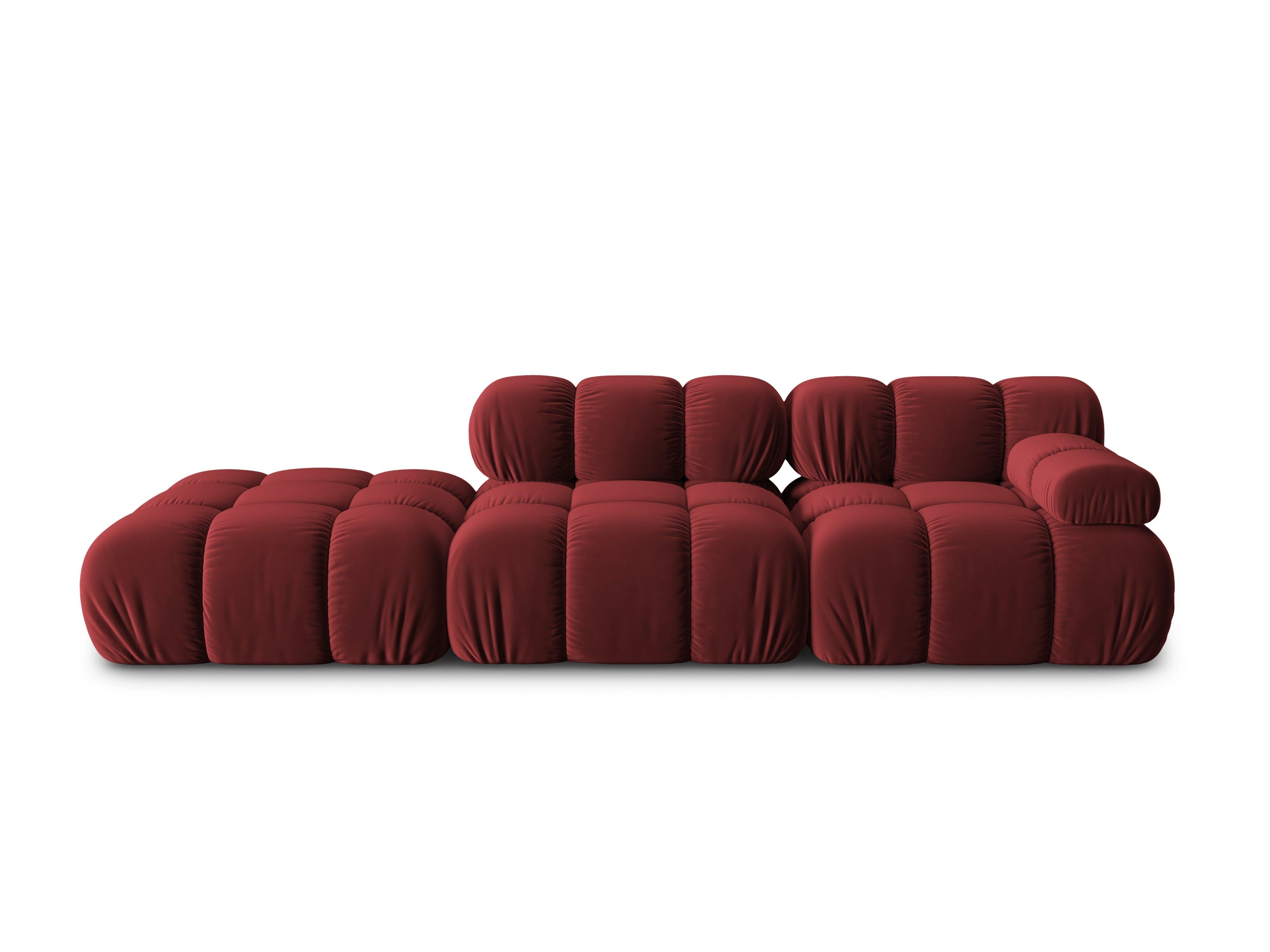 Sofa modułowa aksamitna lewostronna 4-osobowa TROPEA rubinowy Milo Casa Eye on Design
