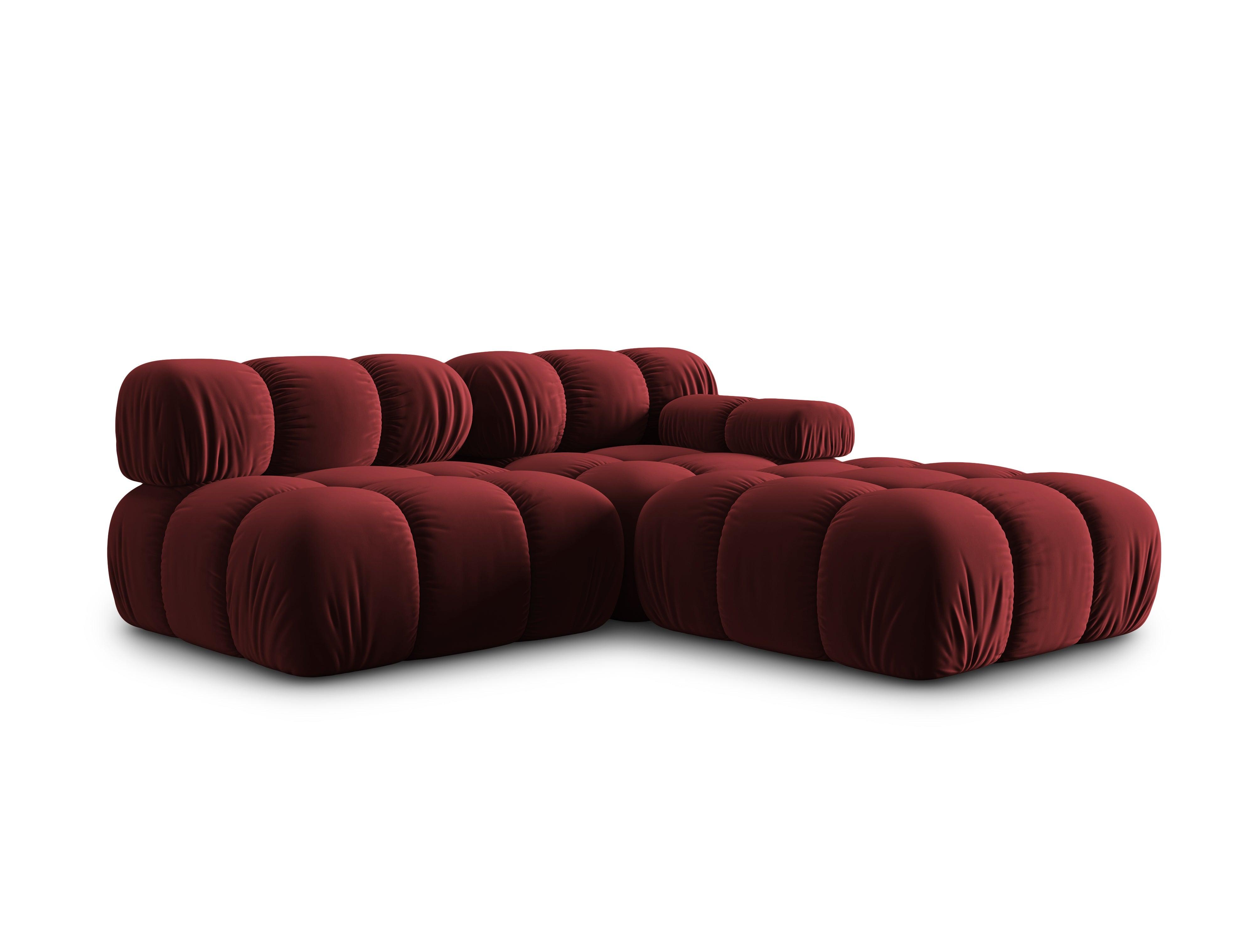 Sofa modułowa aksamitna lewostronna 4-osobowa TROPEA rubinowy Milo Casa Eye on Design