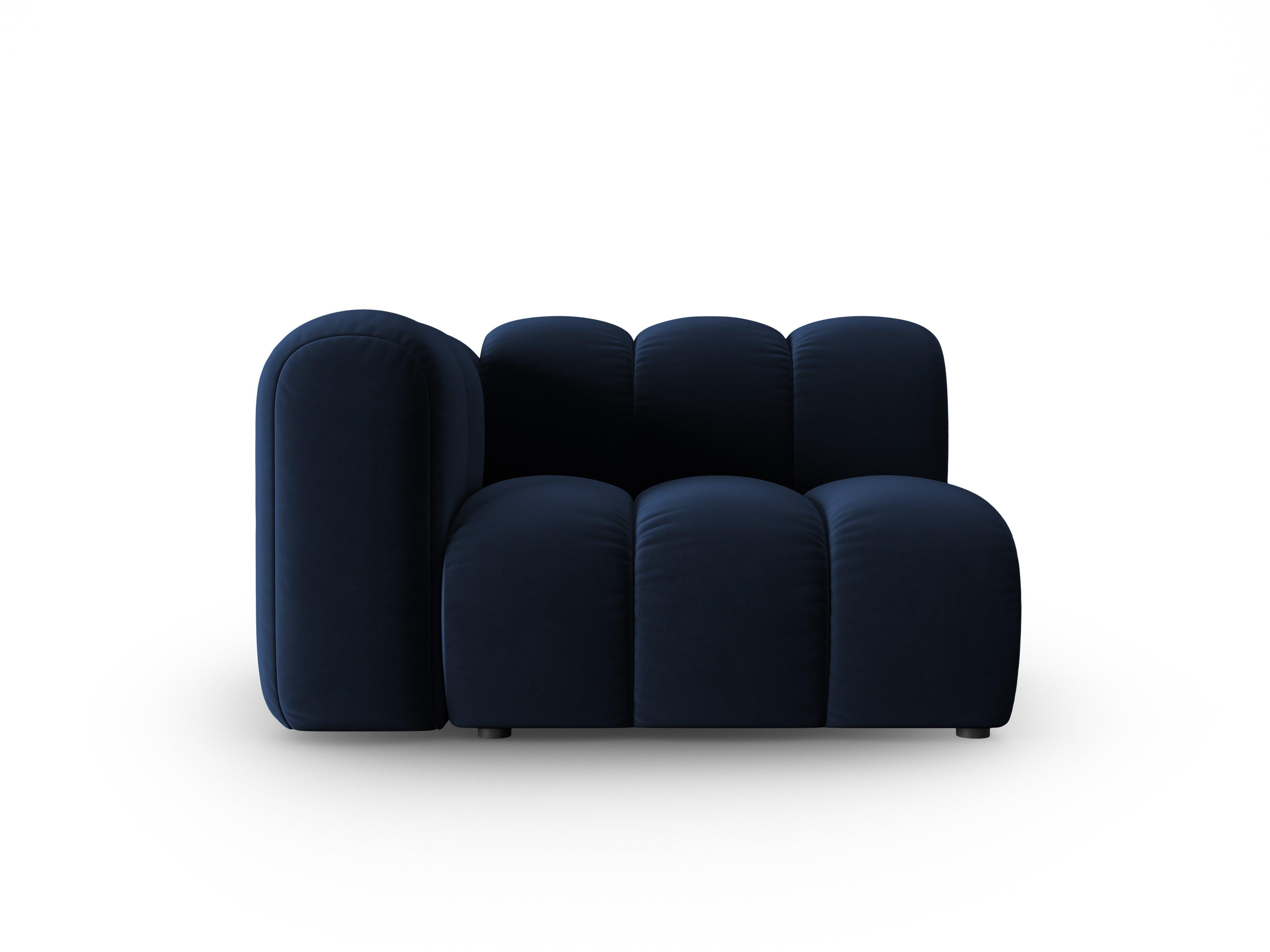 Sofa modułowa aksamitna lewostronna SKYLER granatowy - element końcowy Interieurs 86 Eye on Design