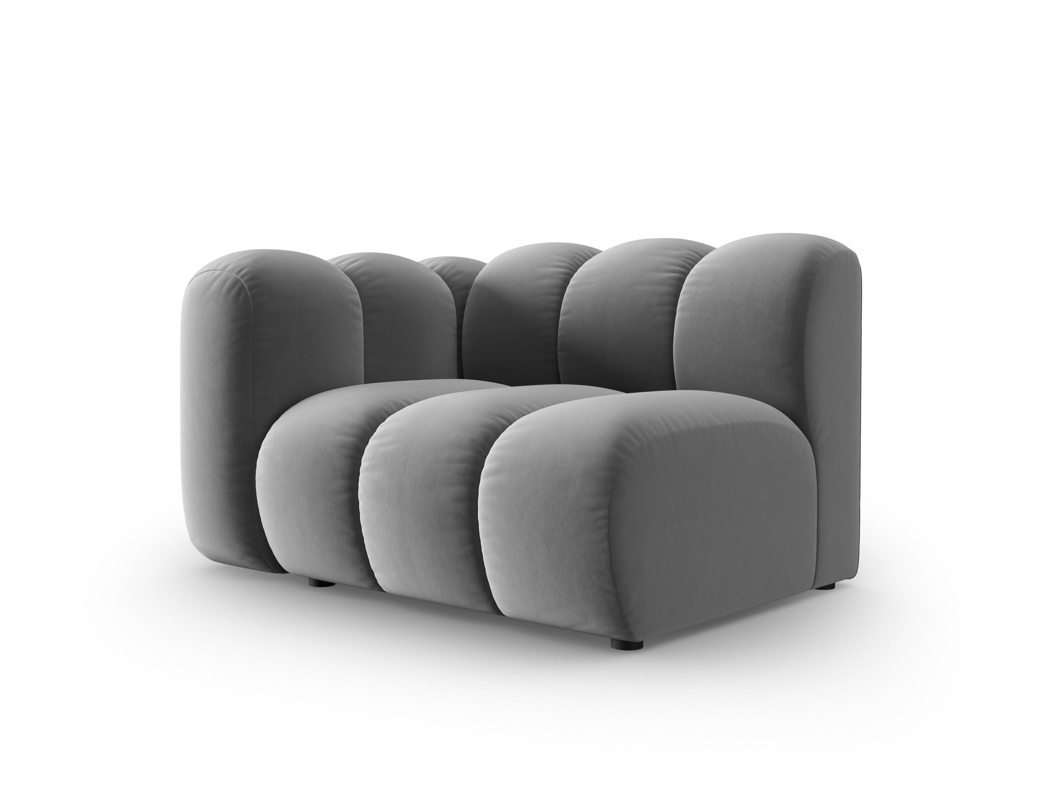 Sofa modułowa aksamitna lewostronna SKYLER szary - element końcowy Interieurs 86 Eye on Design