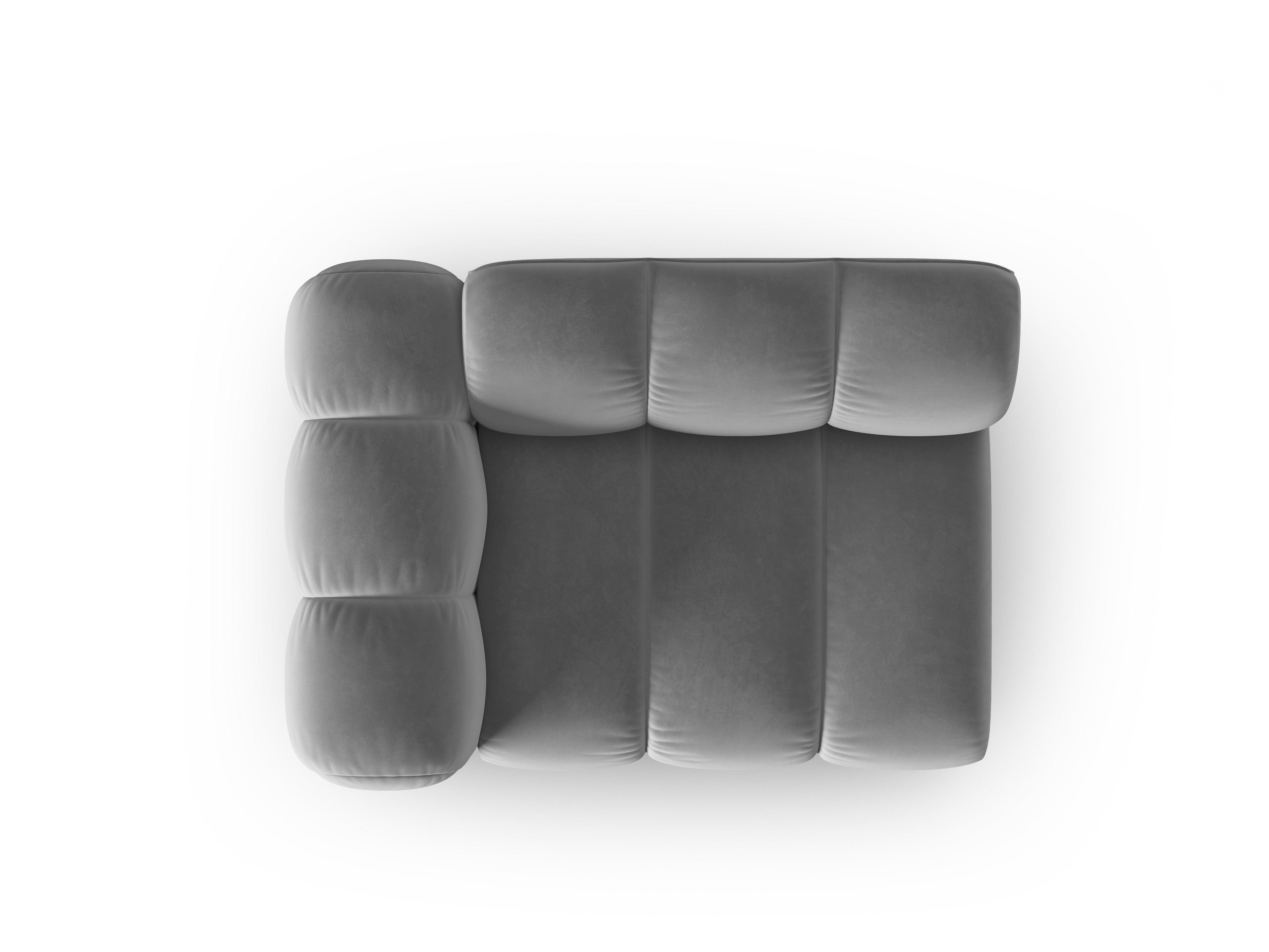 Sofa modułowa aksamitna lewostronna SKYLER szary - element końcowy Interieurs 86 Eye on Design