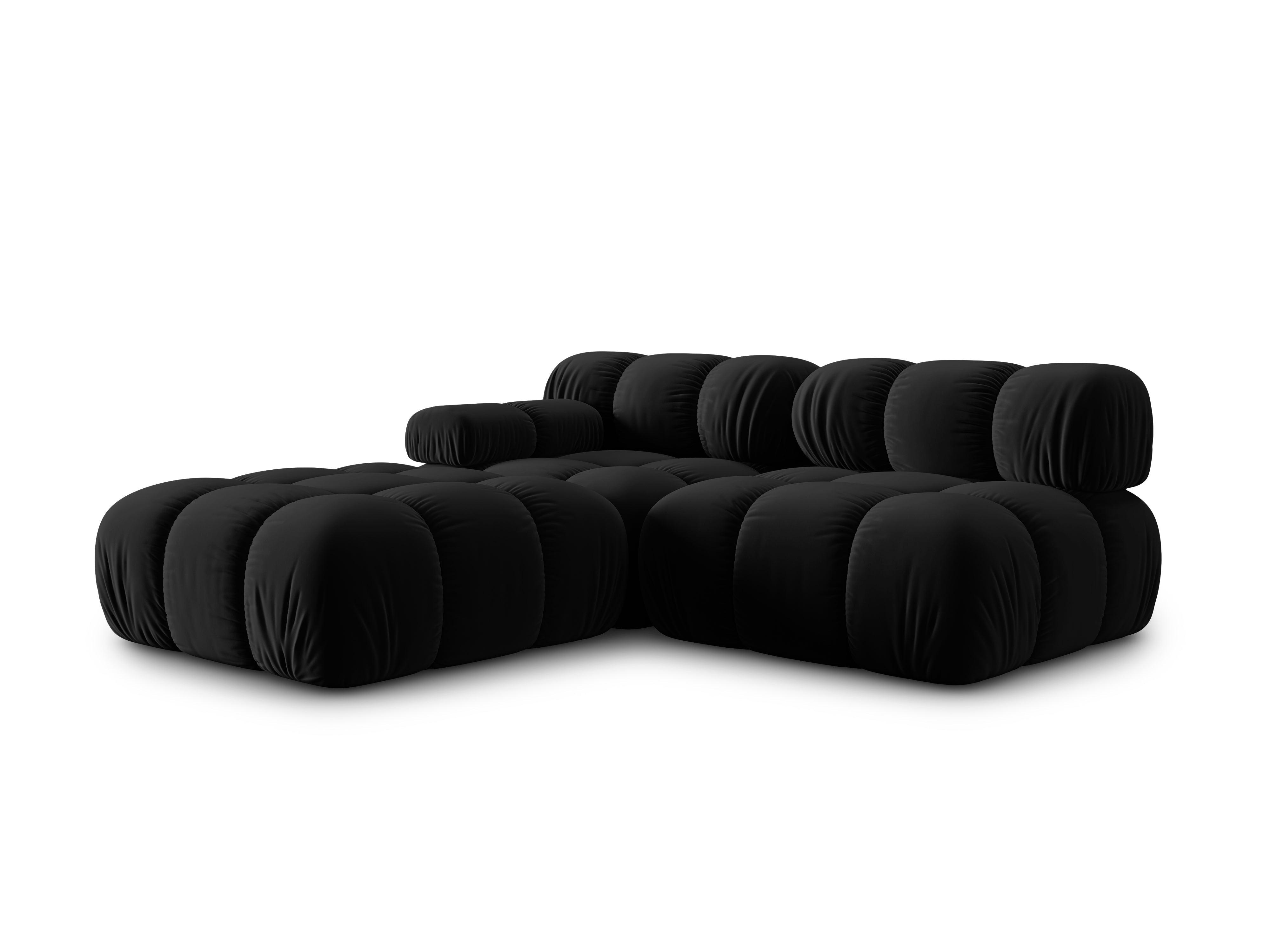 Sofa modułowa aksamitna prawostronna 4-osobowa TROPEA czarny Milo Casa Eye on Design