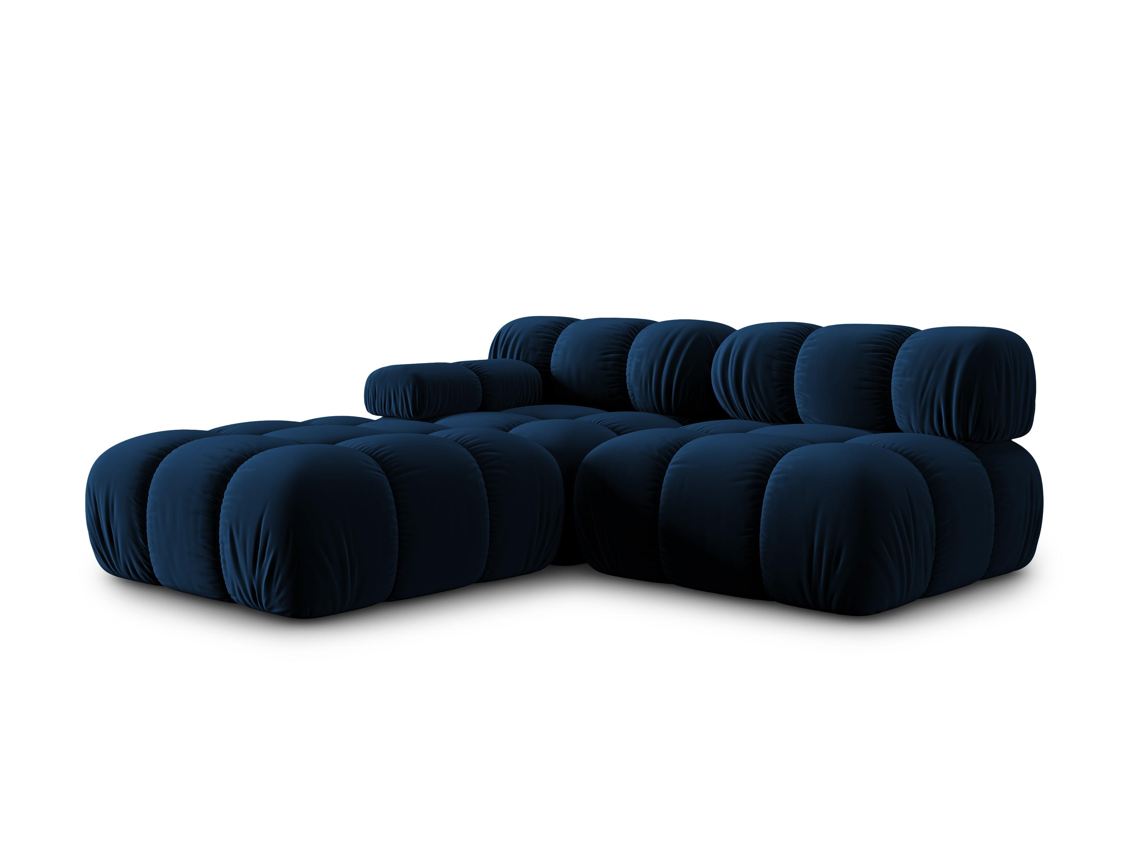 Sofa modułowa aksamitna prawostronna 4-osobowa TROPEA granat królewski Milo Casa Eye on Design