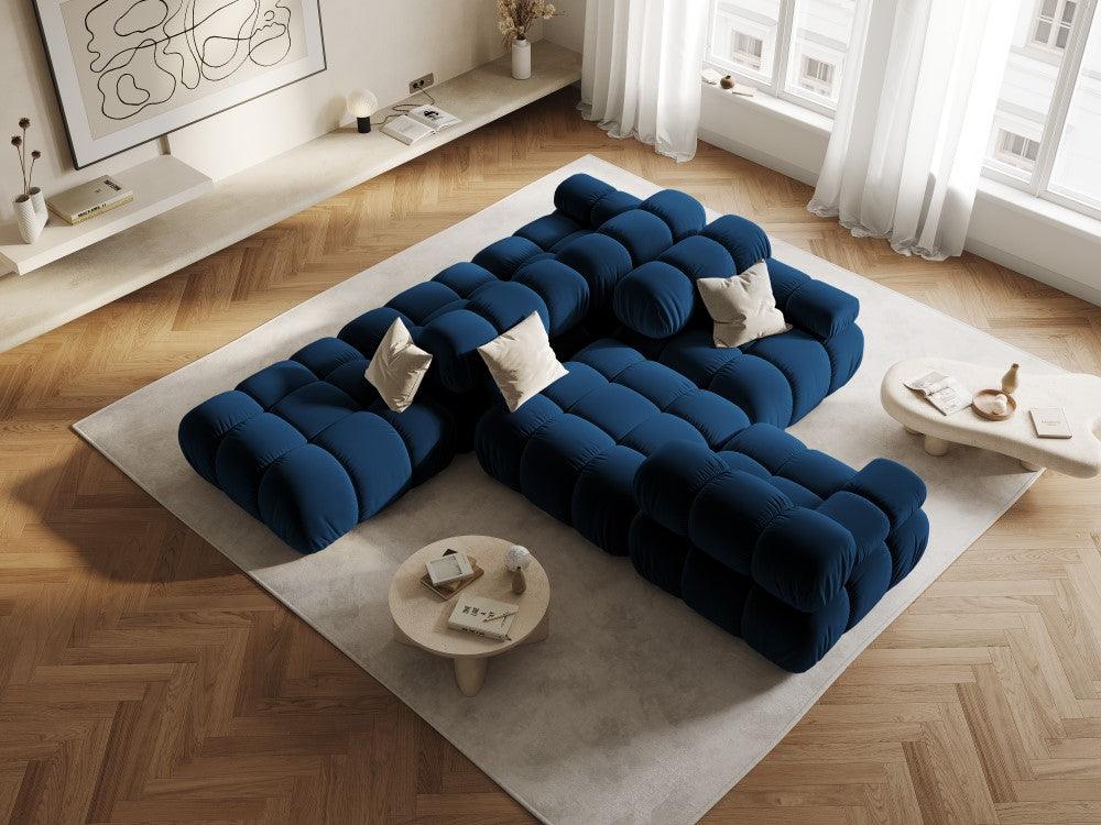 Sofa modułowa aksamitna prawostronna 4-osobowa TROPEA granat królewski Milo Casa Eye on Design