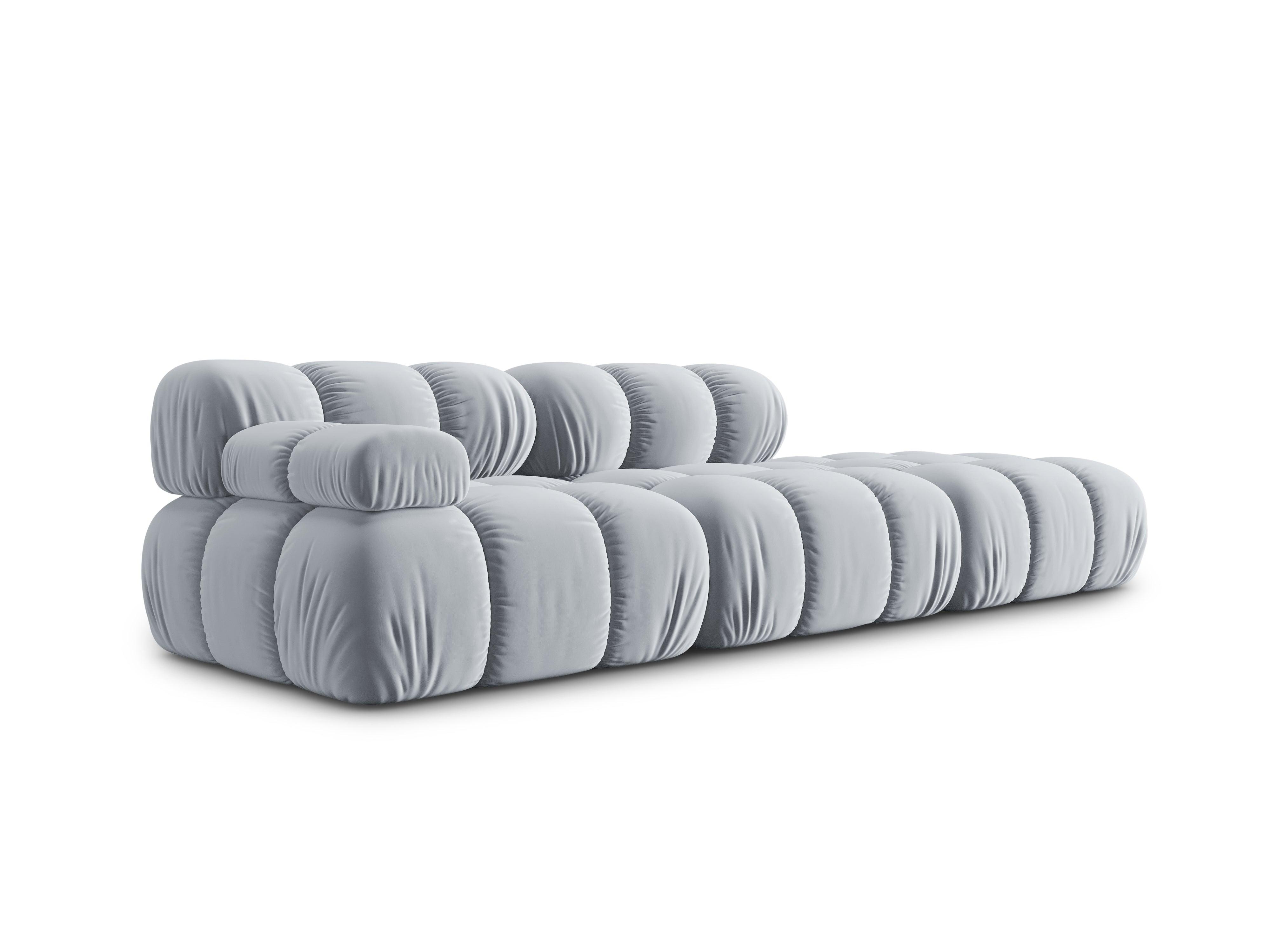 Sofa modułowa aksamitna prawostronna 4-osobowa TROPEA jasnoniebieski Milo Casa Eye on Design