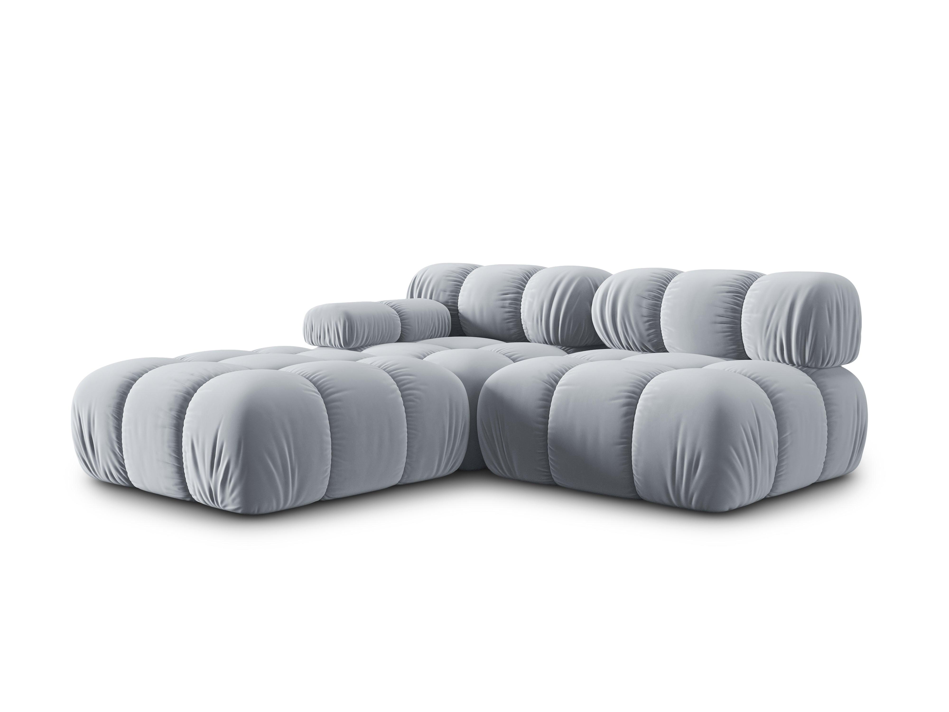 Sofa modułowa aksamitna prawostronna 4-osobowa TROPEA jasnoniebieski Milo Casa Eye on Design