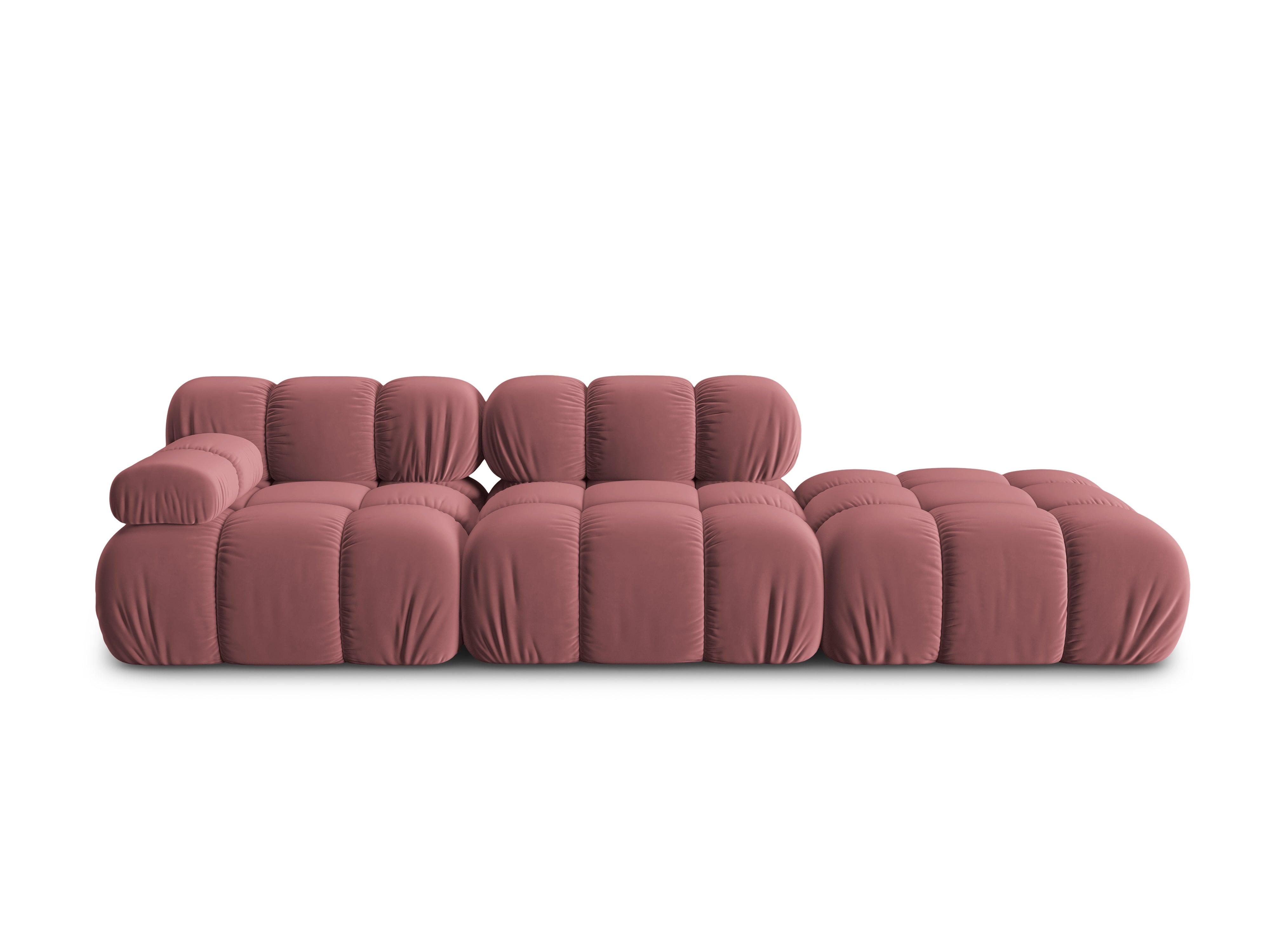 Sofa modułowa aksamitna prawostronna 4-osobowa TROPEA różowy Milo Casa Eye on Design