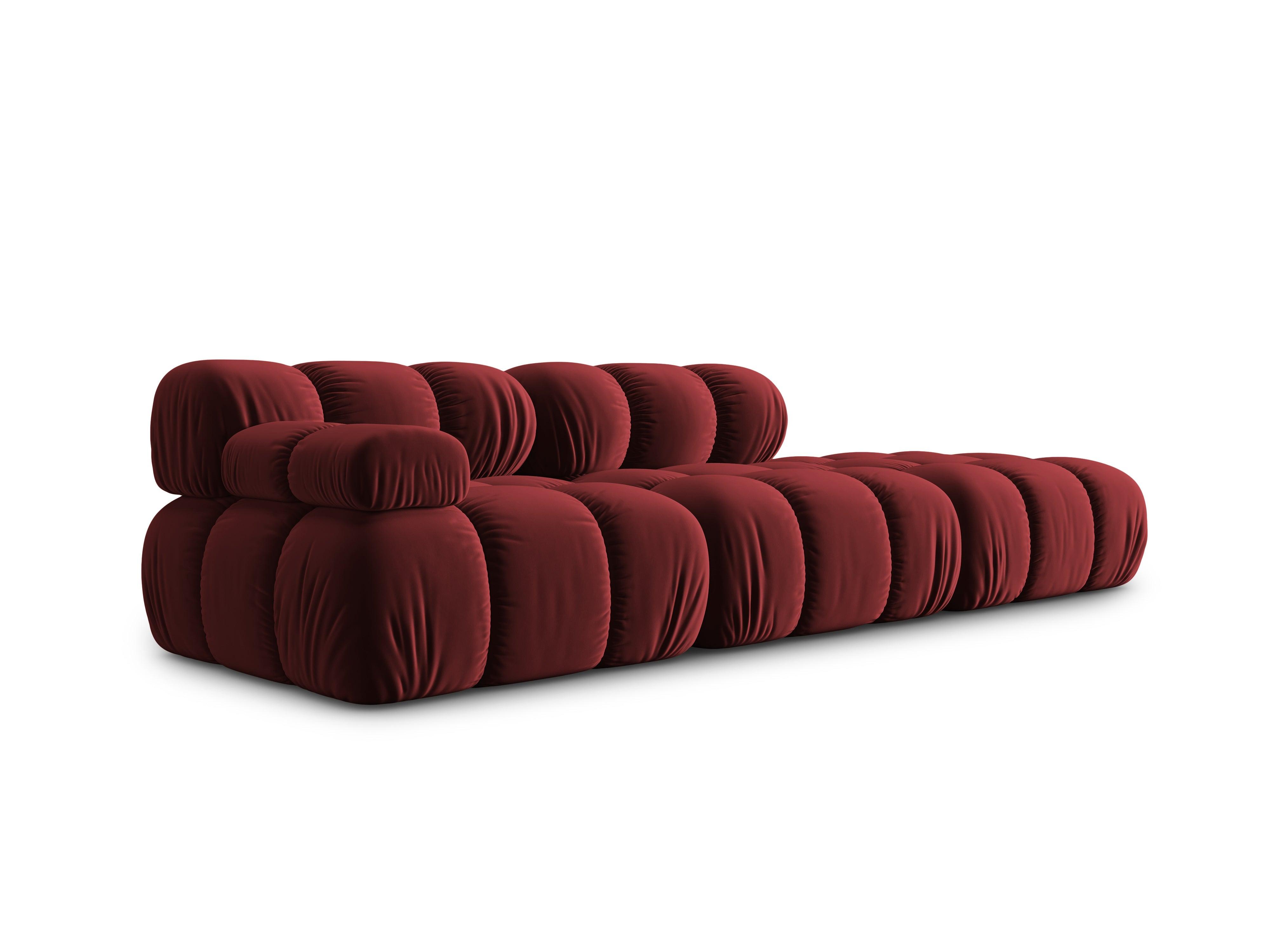 Sofa modułowa aksamitna prawostronna 4-osobowa TROPEA rubinowy Milo Casa Eye on Design