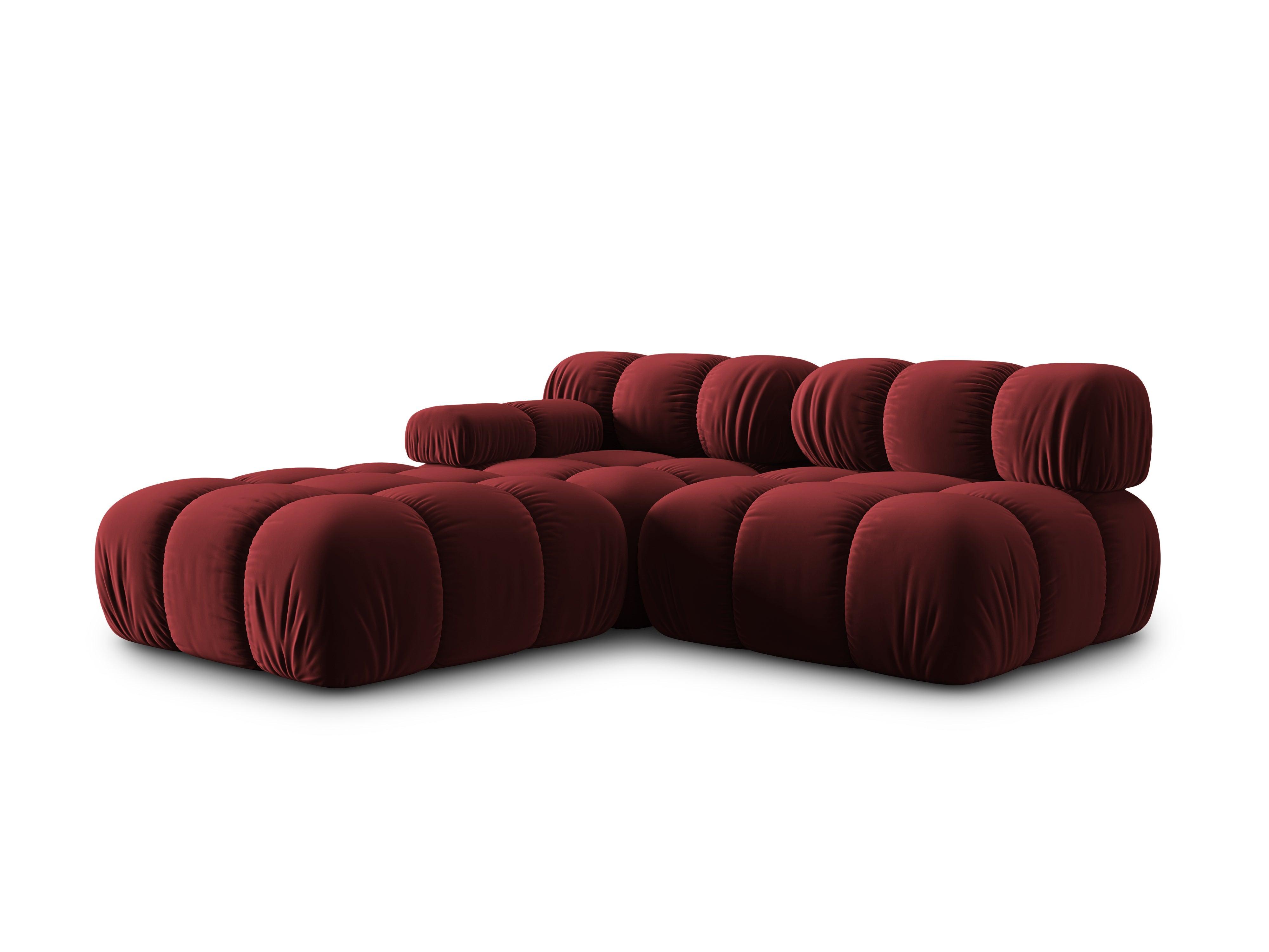 Sofa modułowa aksamitna prawostronna 4-osobowa TROPEA rubinowy Milo Casa Eye on Design