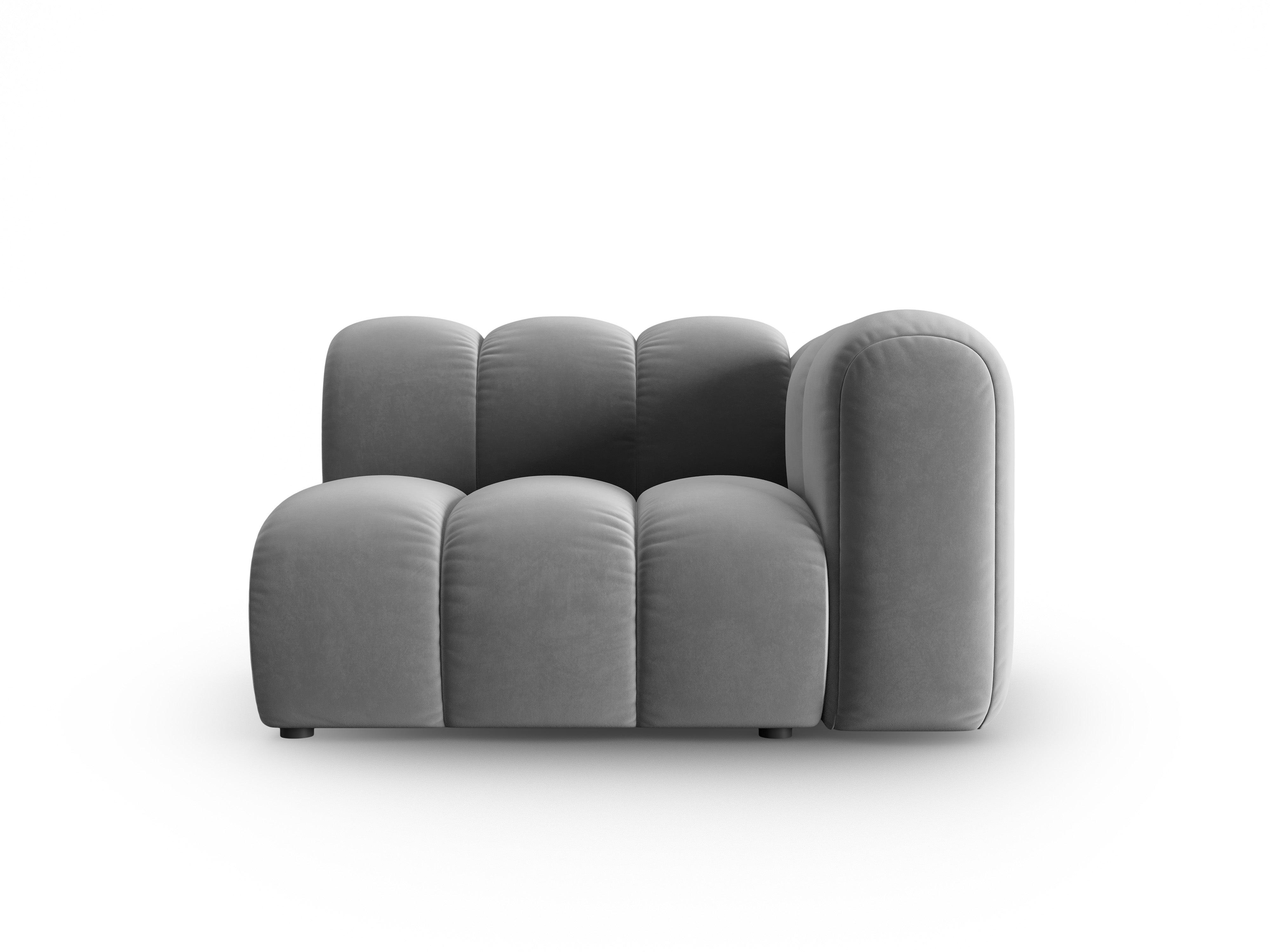 Sofa modułowa aksamitna prawostronna SKYLER szary - element końcowy Interieurs 86 Eye on Design