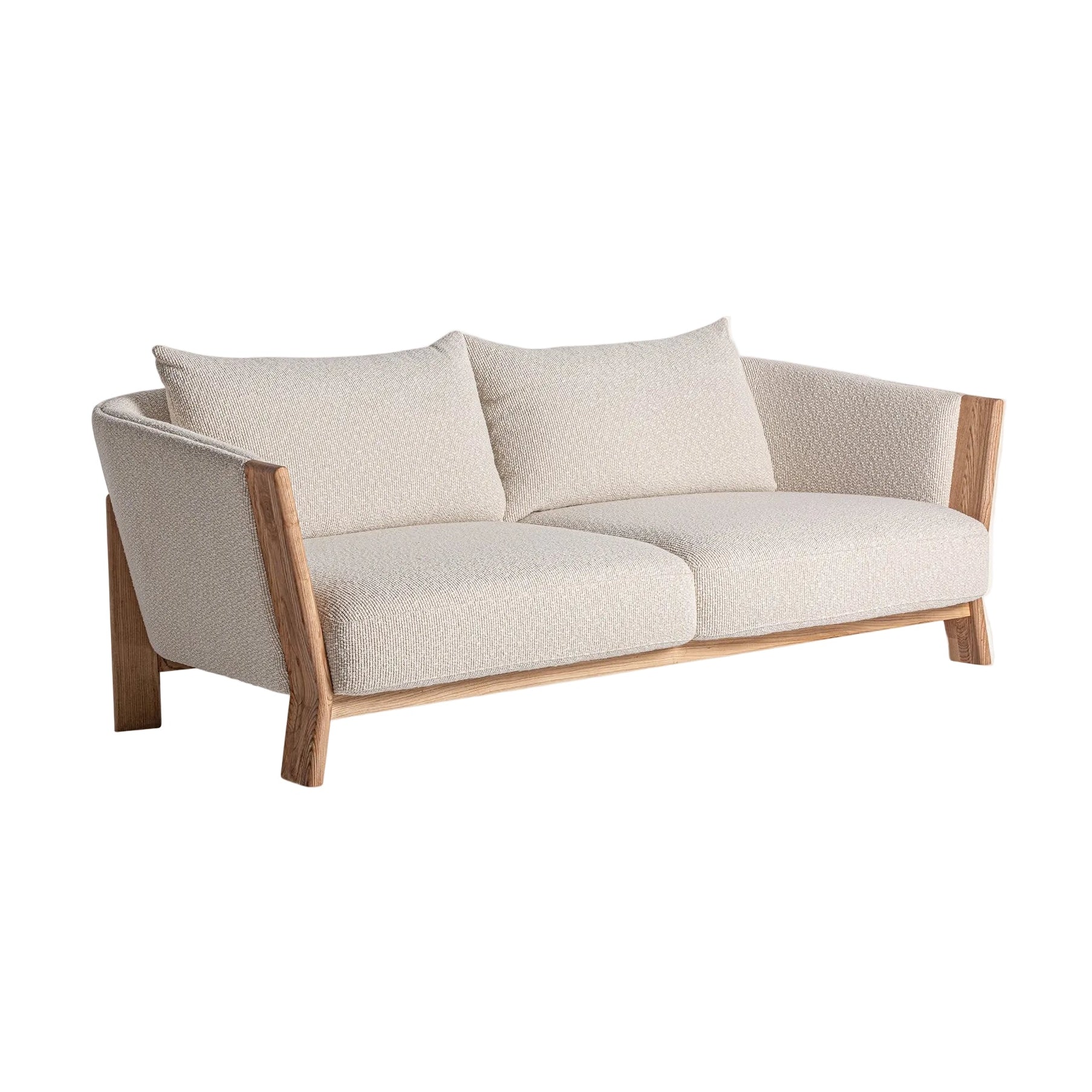 Sofa NARA béžová s dubovým podstavcom