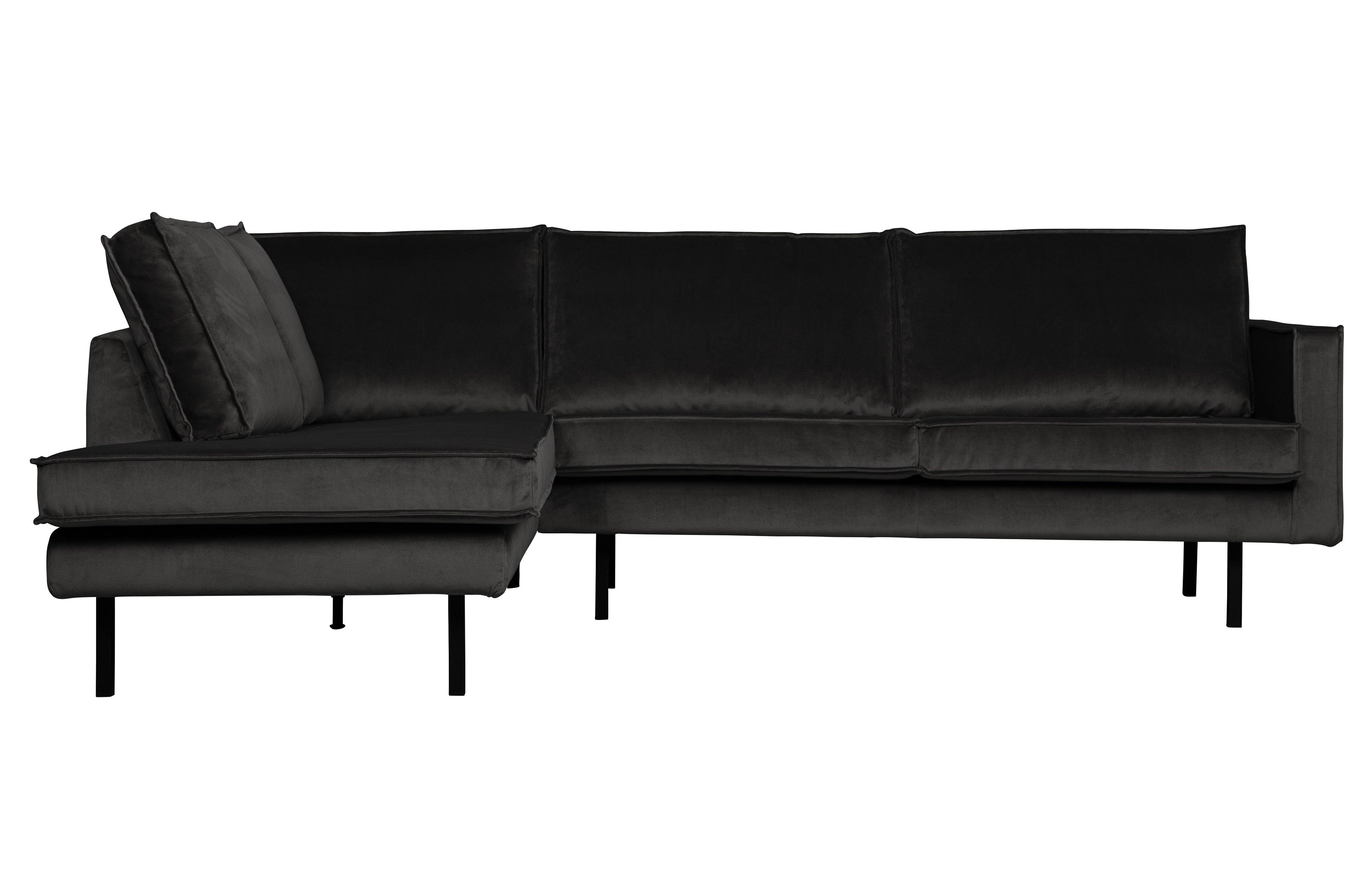 Sofa narożna aksamitna lewostronna RODEO antracytowy Be Pure Eye on Design