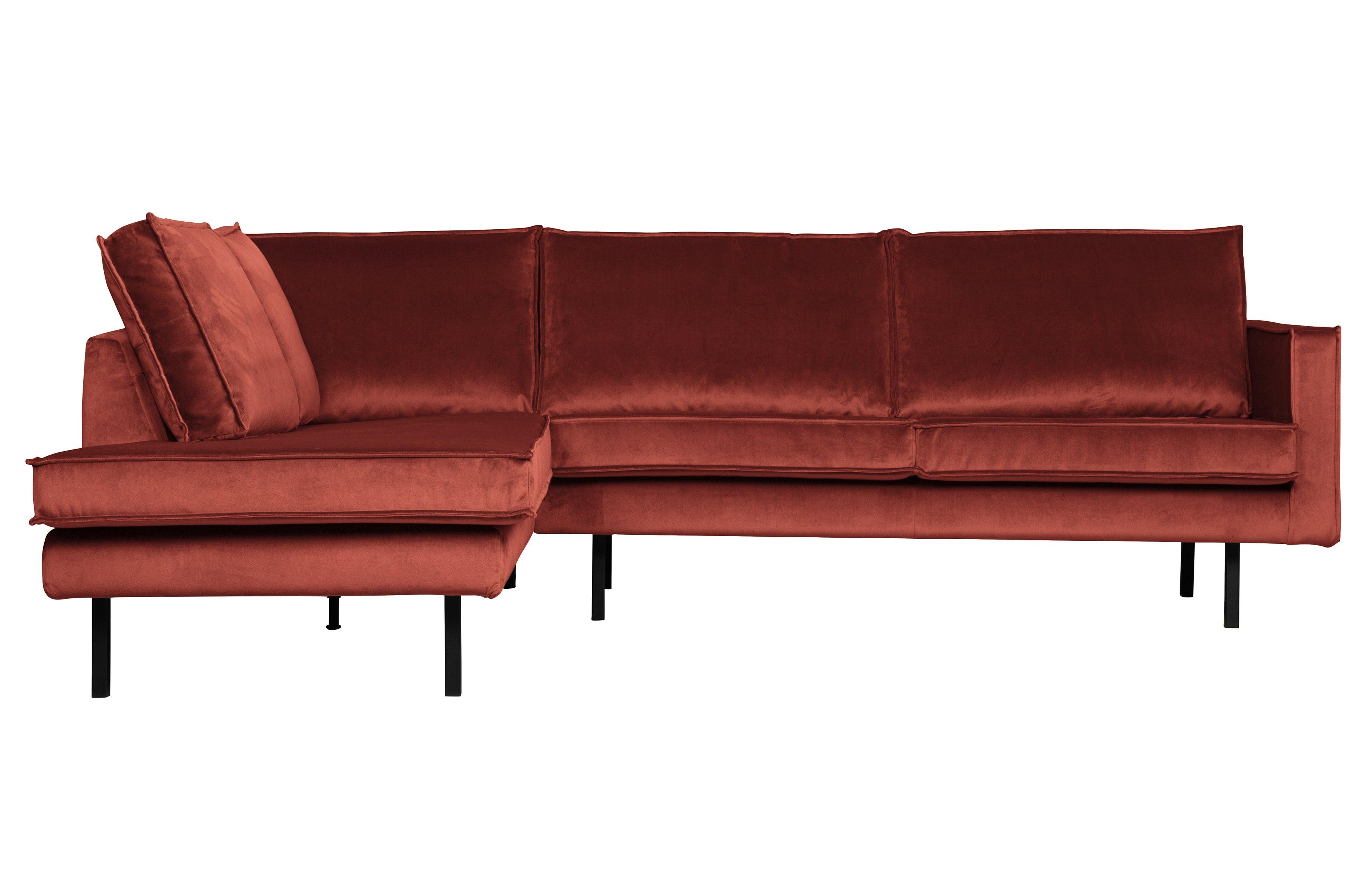 Sofa narożna aksamitna lewostronna RODEO kasztanowy Be Pure Eye on Design
