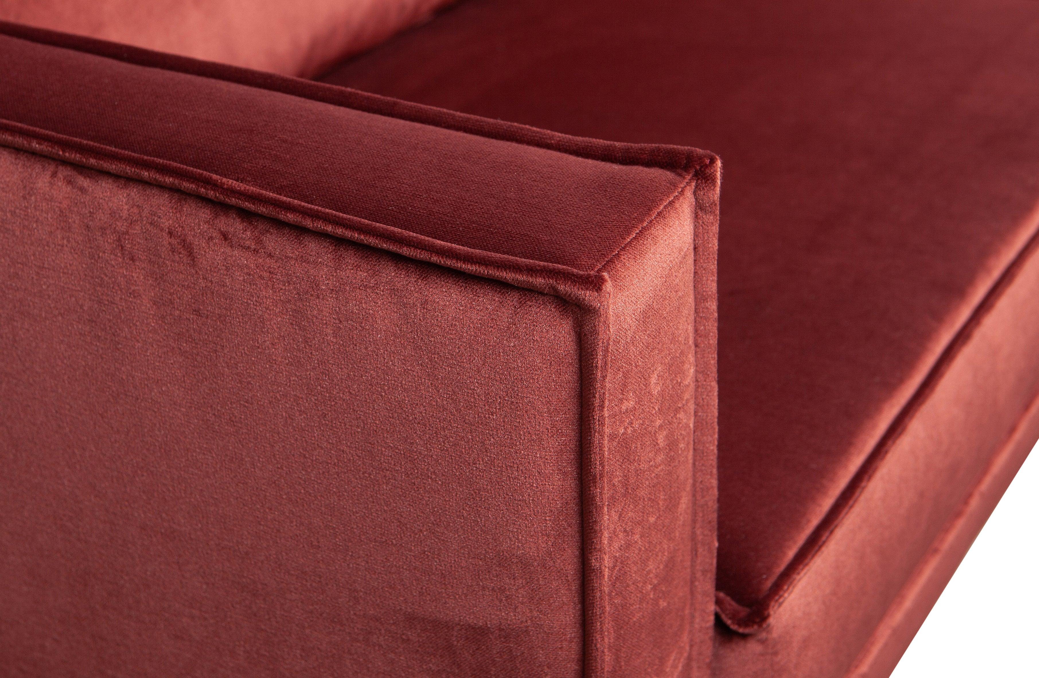Sofa narożna aksamitna lewostronna RODEO kasztanowy Be Pure Eye on Design