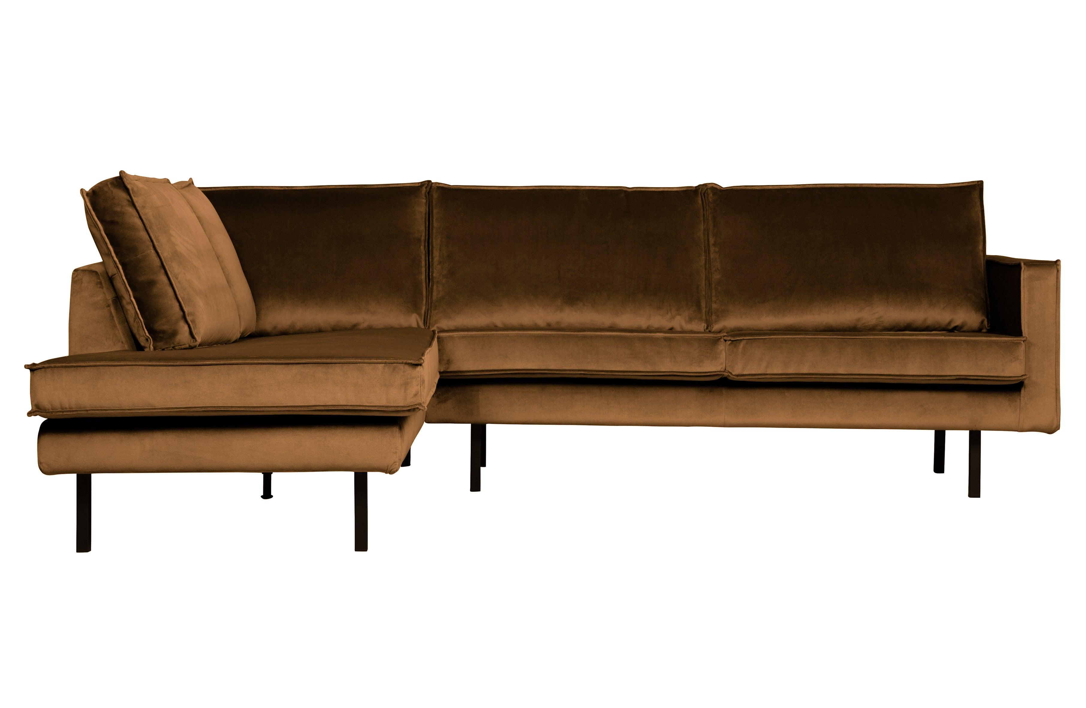 Sofa narożna aksamitna lewostronna RODEO miodowy Be Pure Eye on Design
