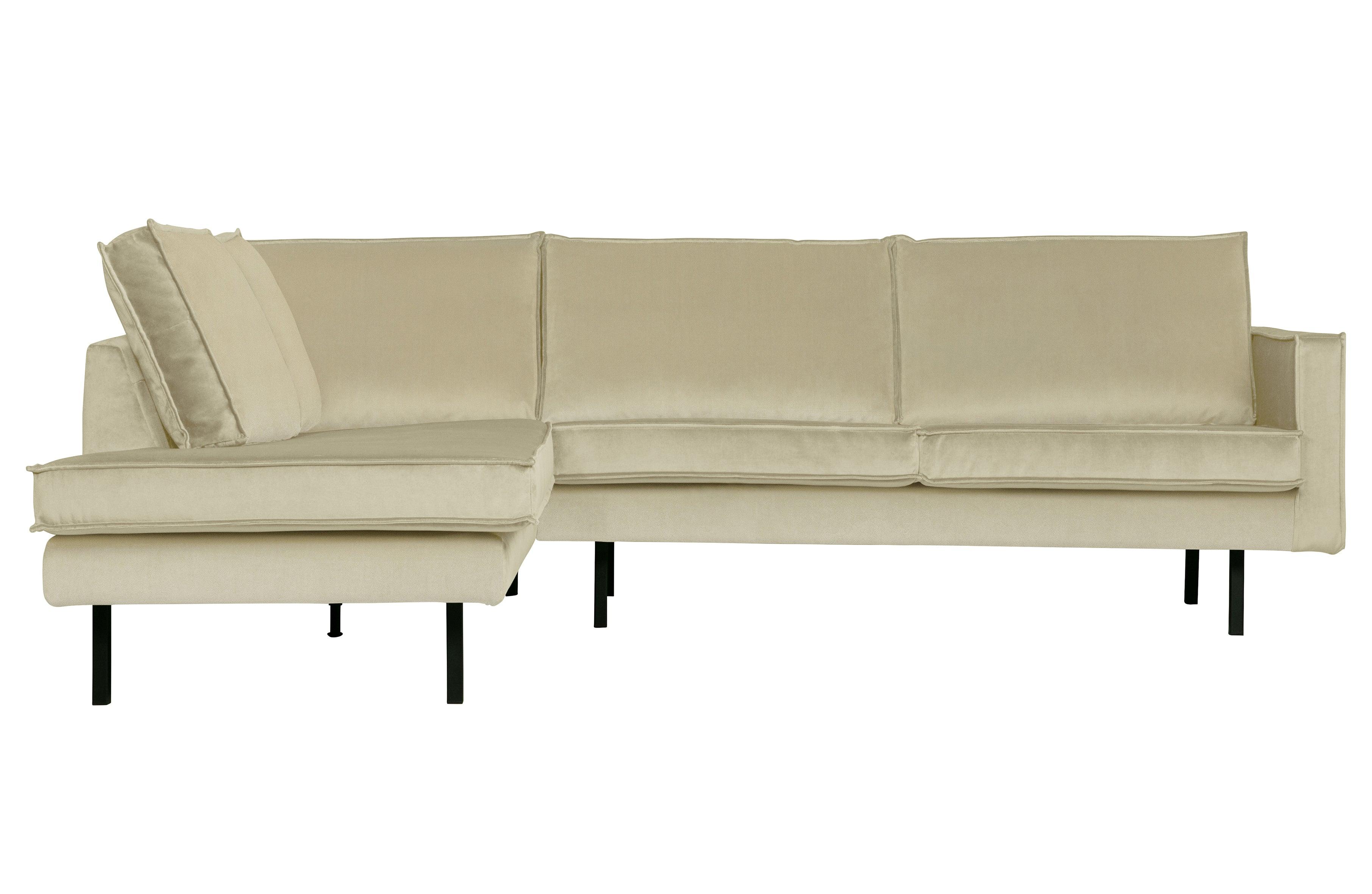 Sofa narożna aksamitna lewostronna RODEO pistacjowy Be Pure Eye on Design