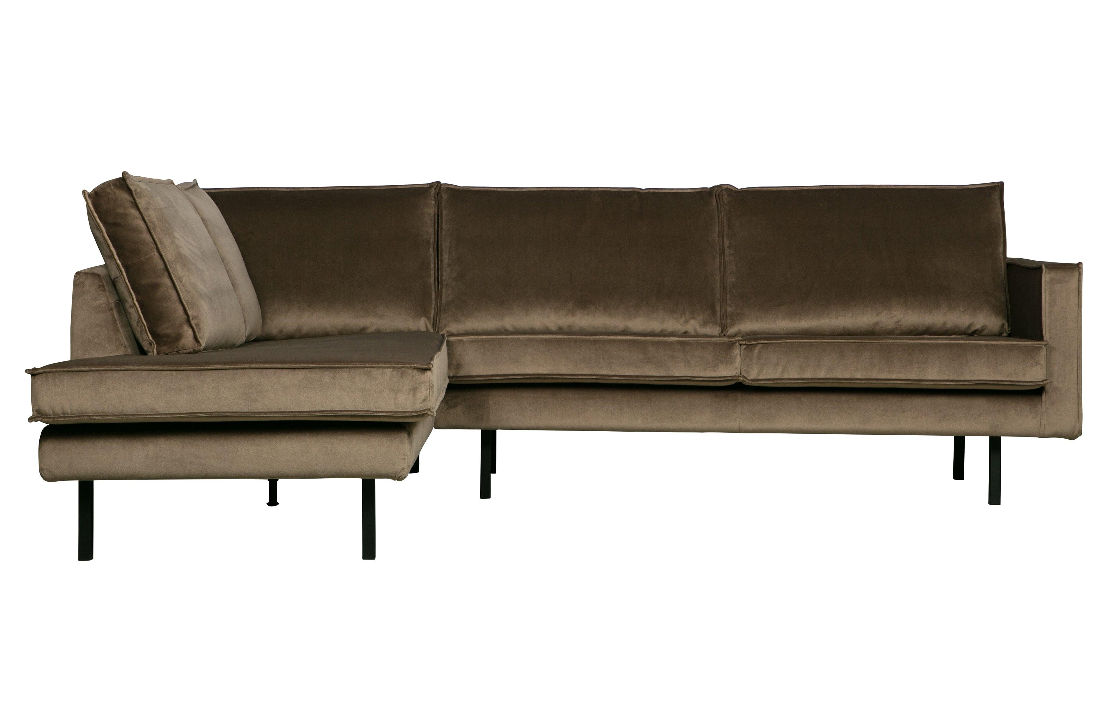 Sofa narożna aksamitna lewostronna RODEO taupe Be Pure Eye on Design