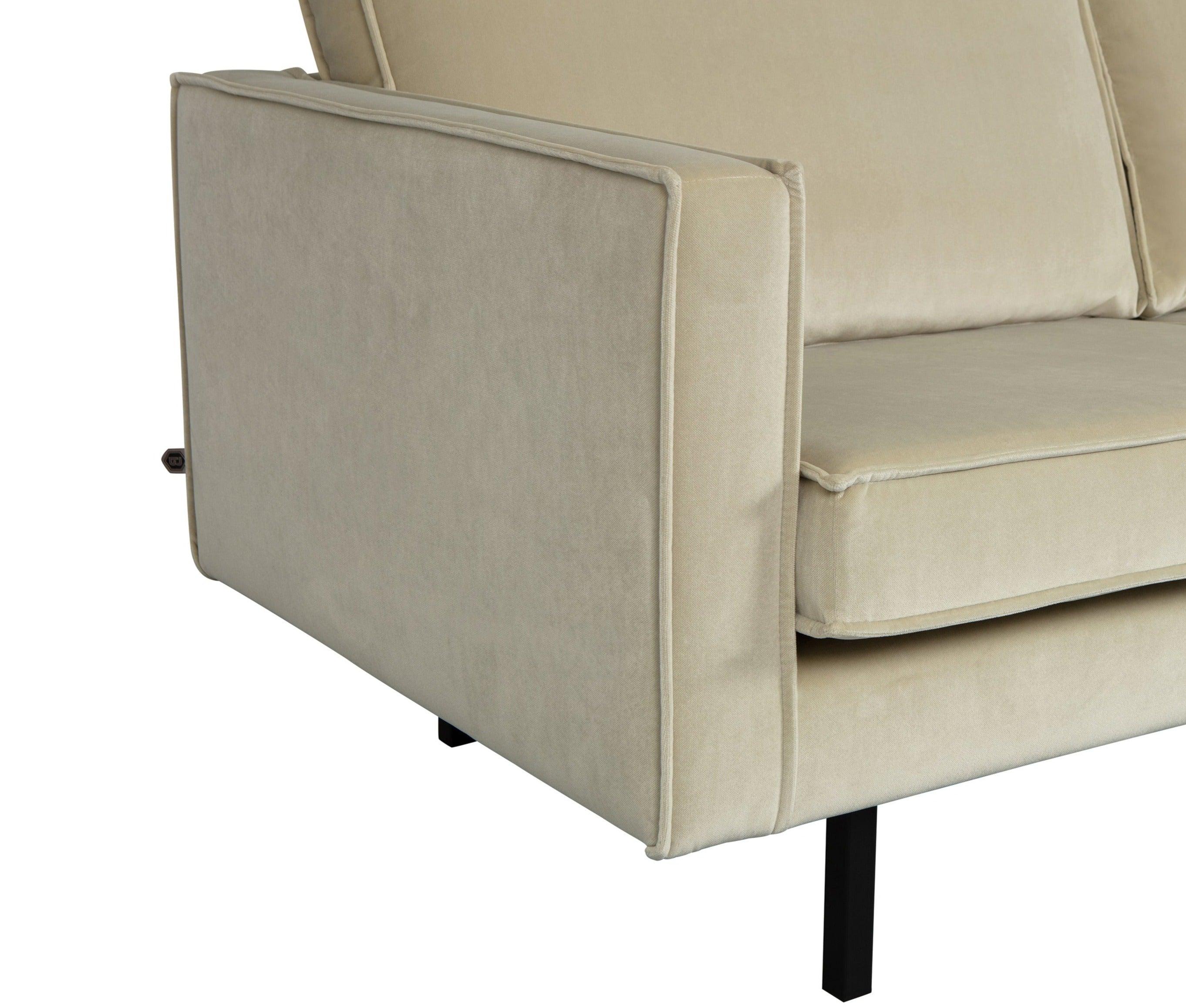 Sofa narożna aksamitna prawostronna RODEO pistacjowy Be Pure Eye on Design