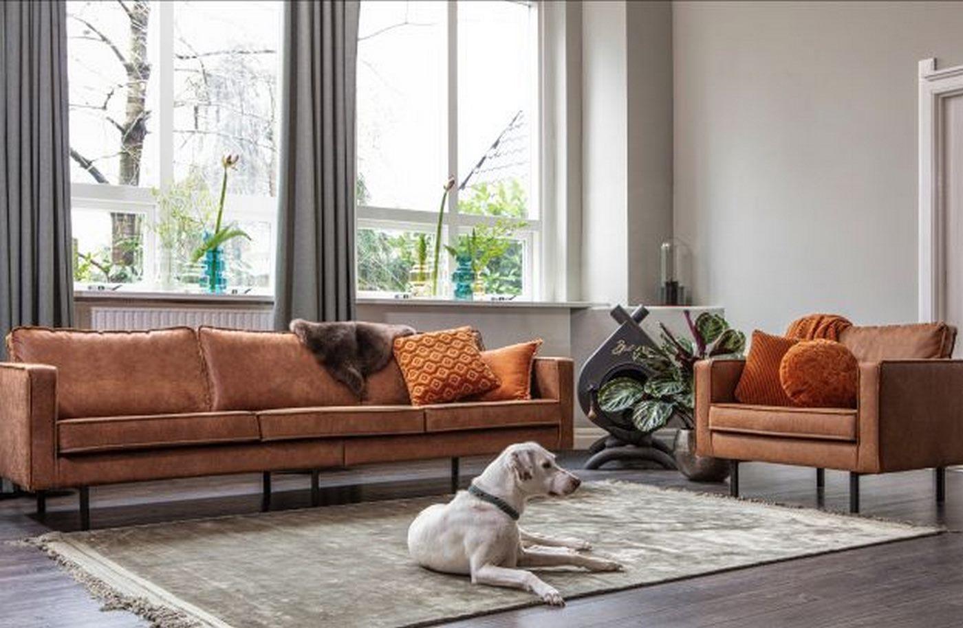 Sofa narożna lewostronna skórzana RODEO koniakowy Be Pure Eye on Design