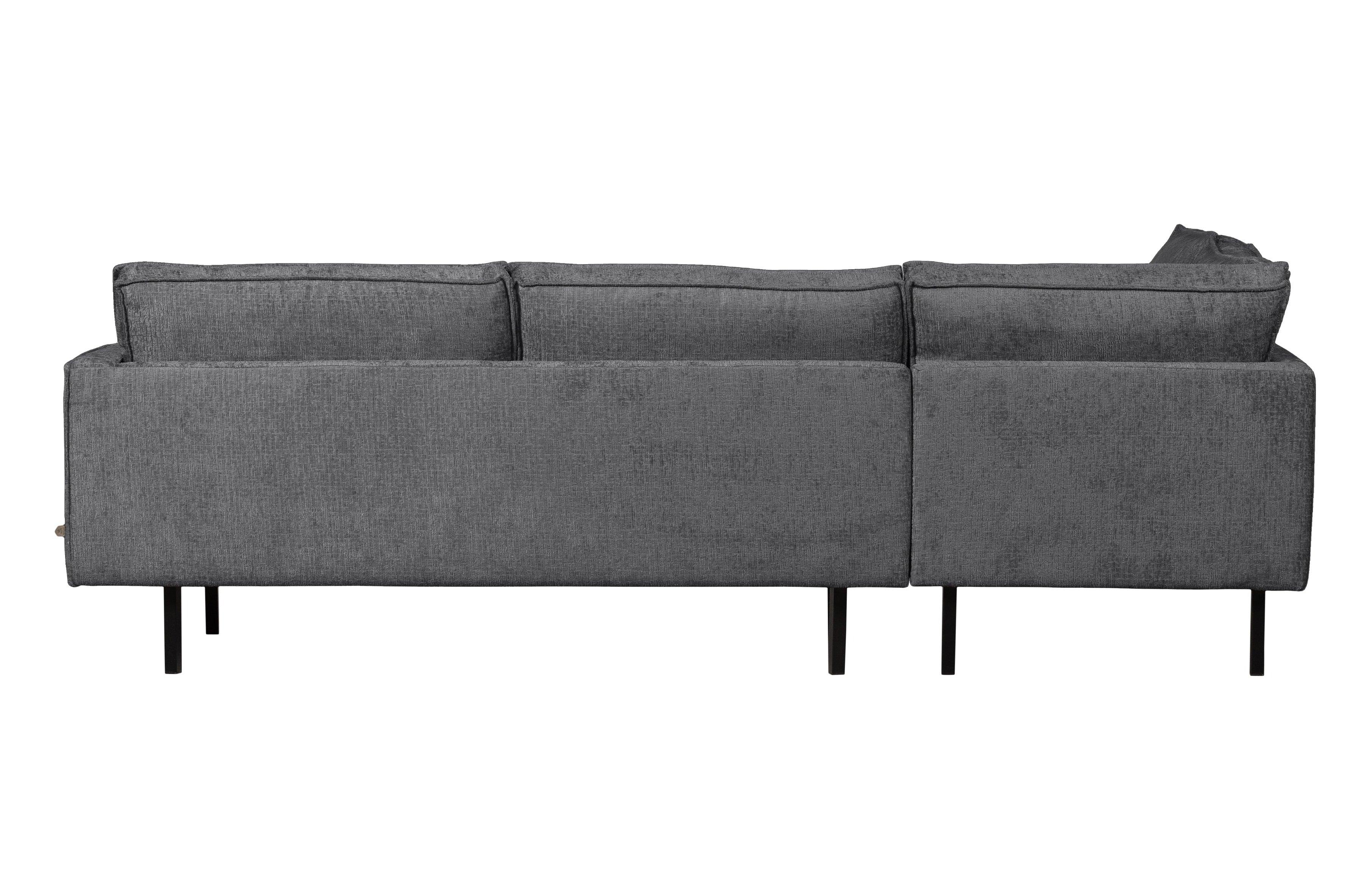 Sofa narożna welurowa lewostronna RODEO ciemnoszary Be Pure Eye on Design