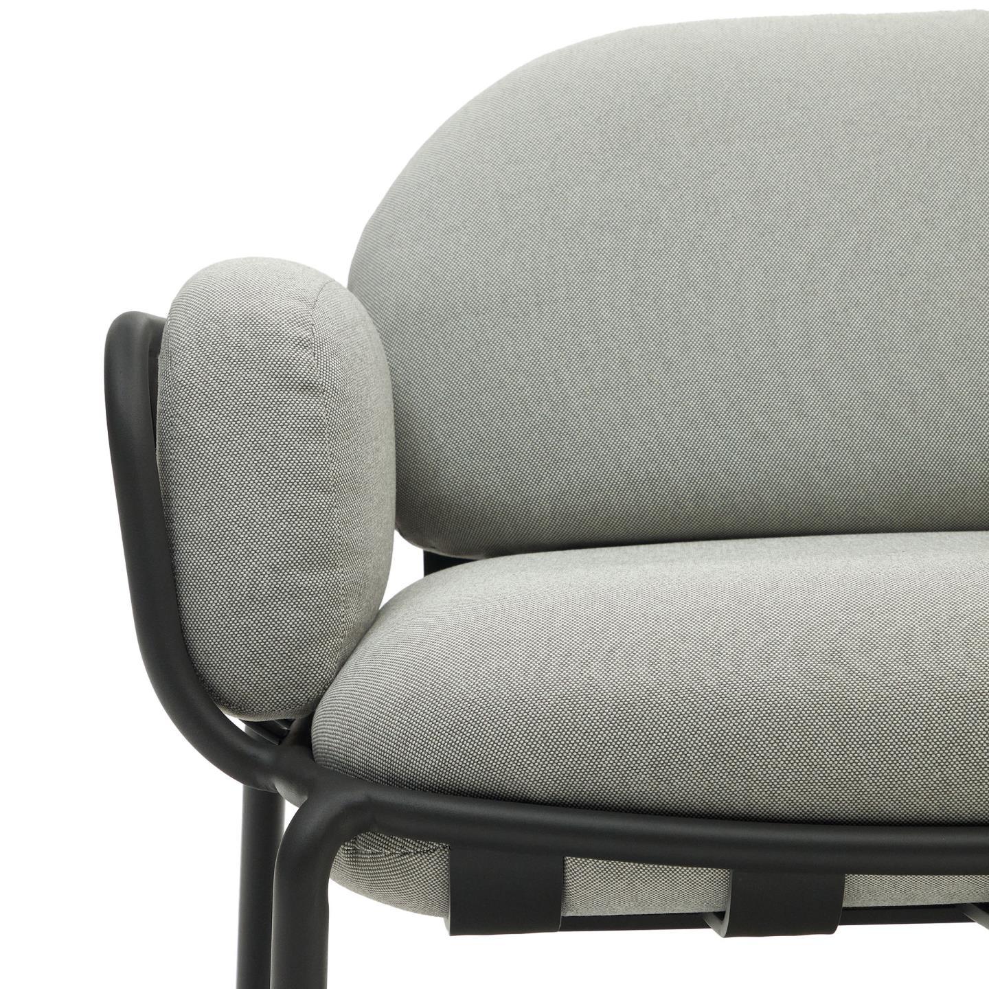 Sofa ogrodowa 3-osobowa JONCOLS szary z czarną podstawą La Forma Eye on Design