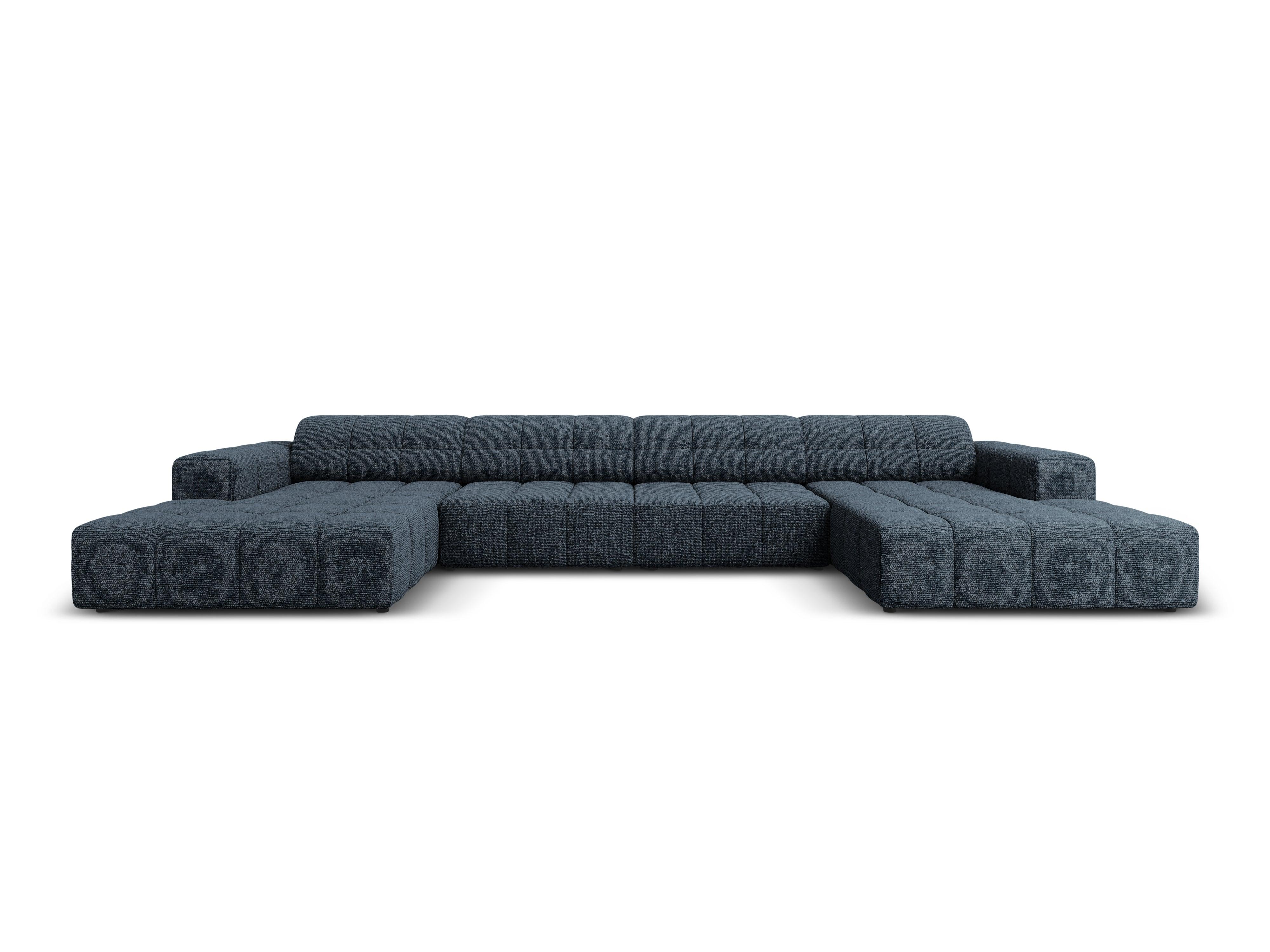 Sofa panoramiczna 6-osobowa CHICAGO niebieski szenil Cosmopolitan Design Eye on Design