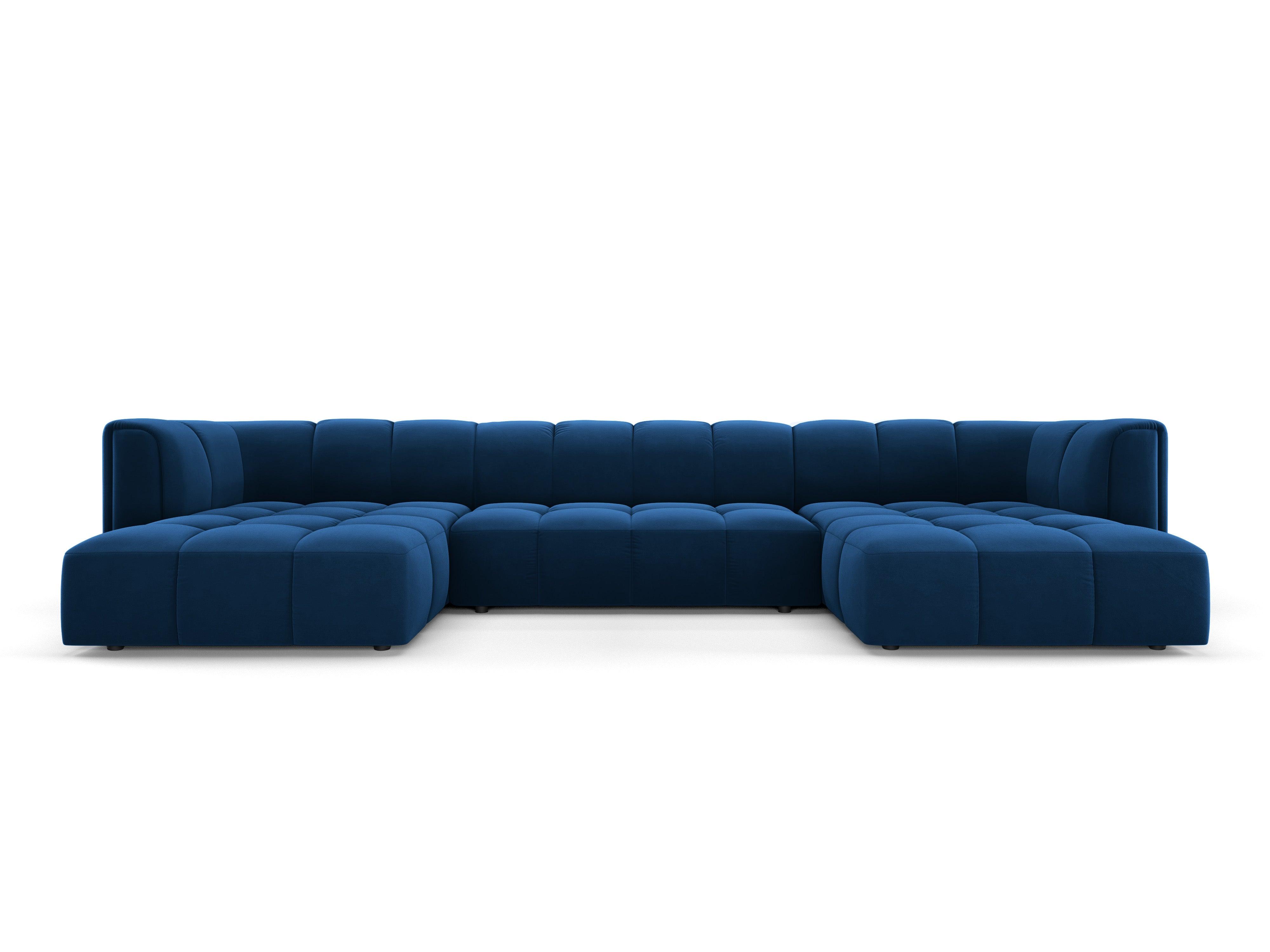 Sofa panoramiczna aksamitna FRANCESCA granat królewski Milo Casa Eye on Design