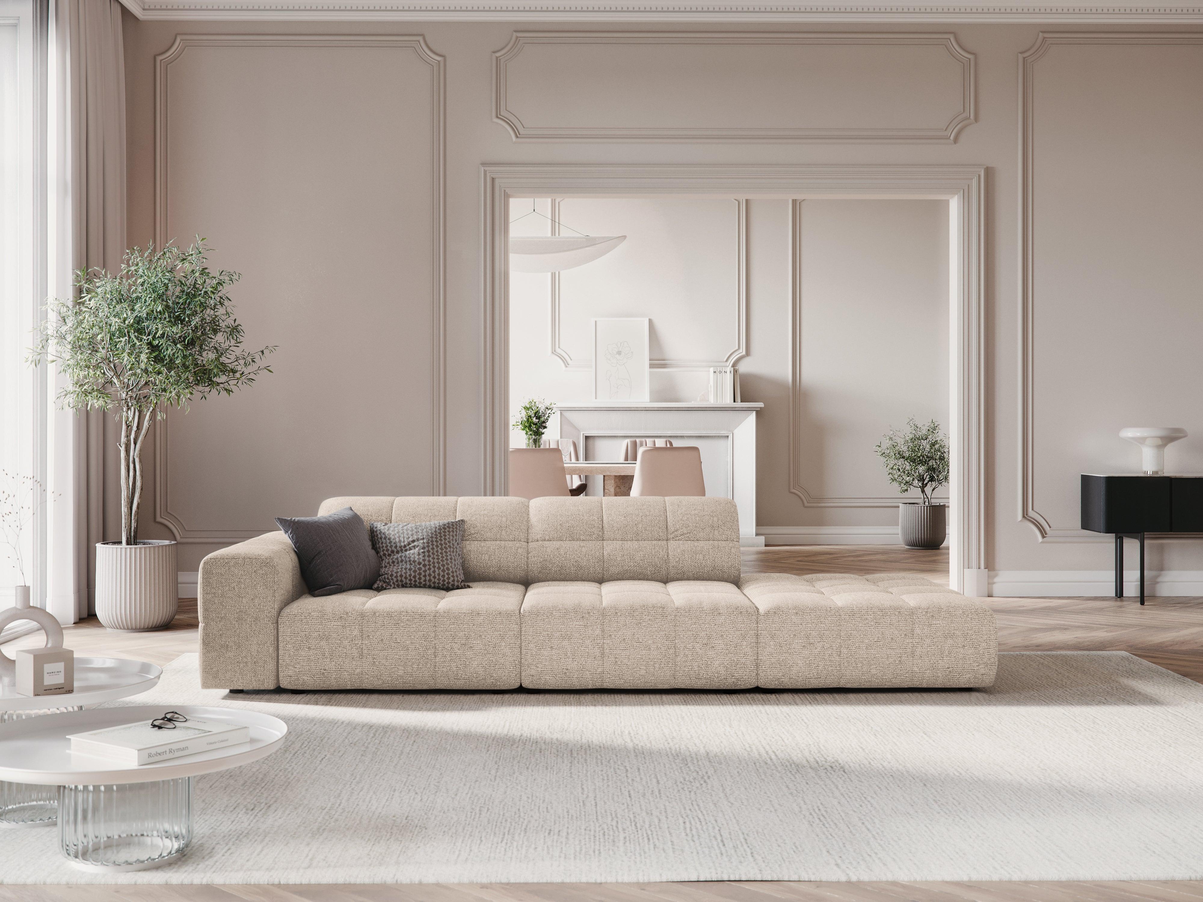 Sofa prawostronna 3-osobowa CHICAGO beżowy szenil Cosmopolitan Design Eye on Design