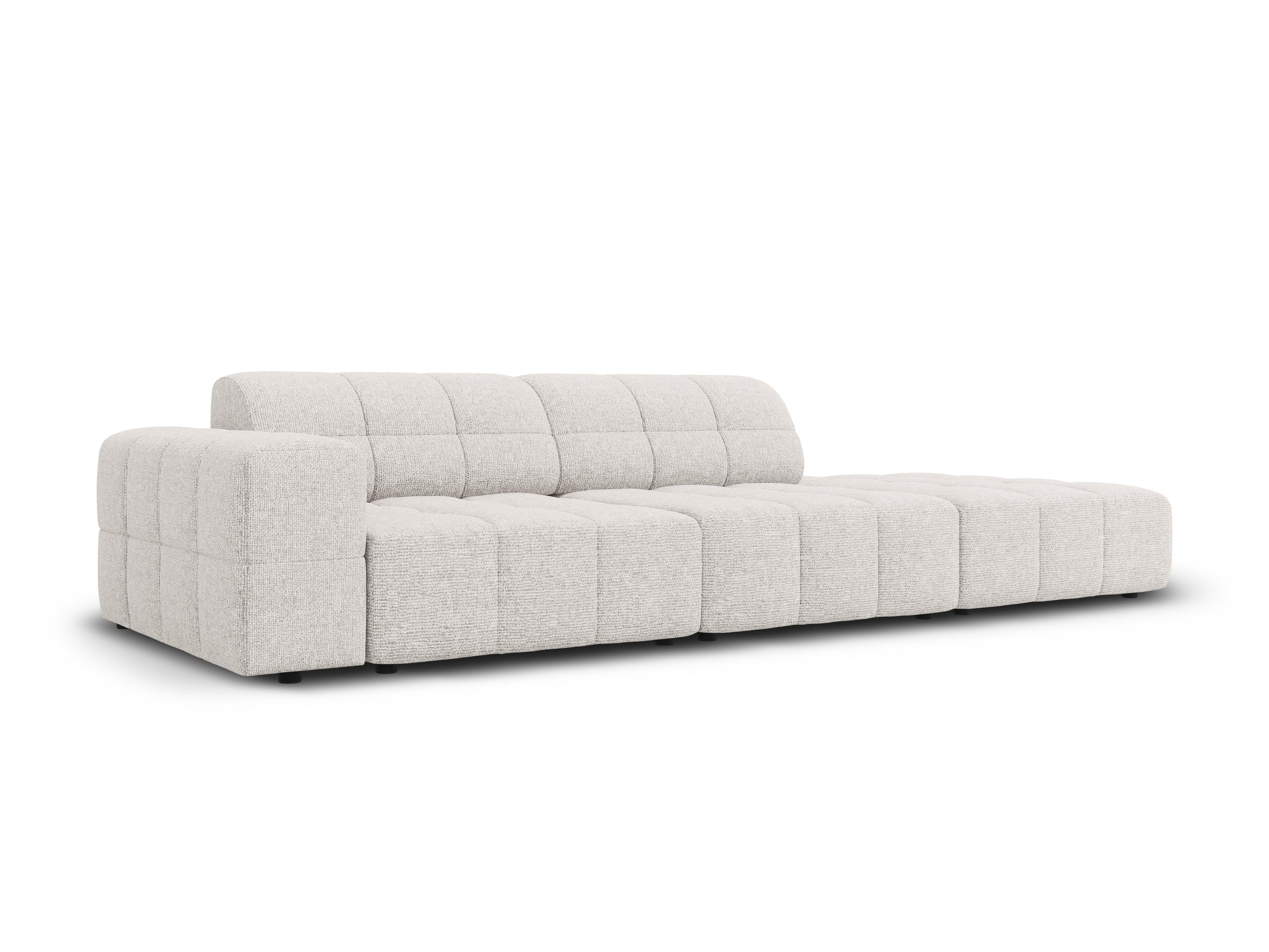 Sofa prawostronna 3-osobowa CHICAGO jasnoszary szenil Cosmopolitan Design Eye on Design