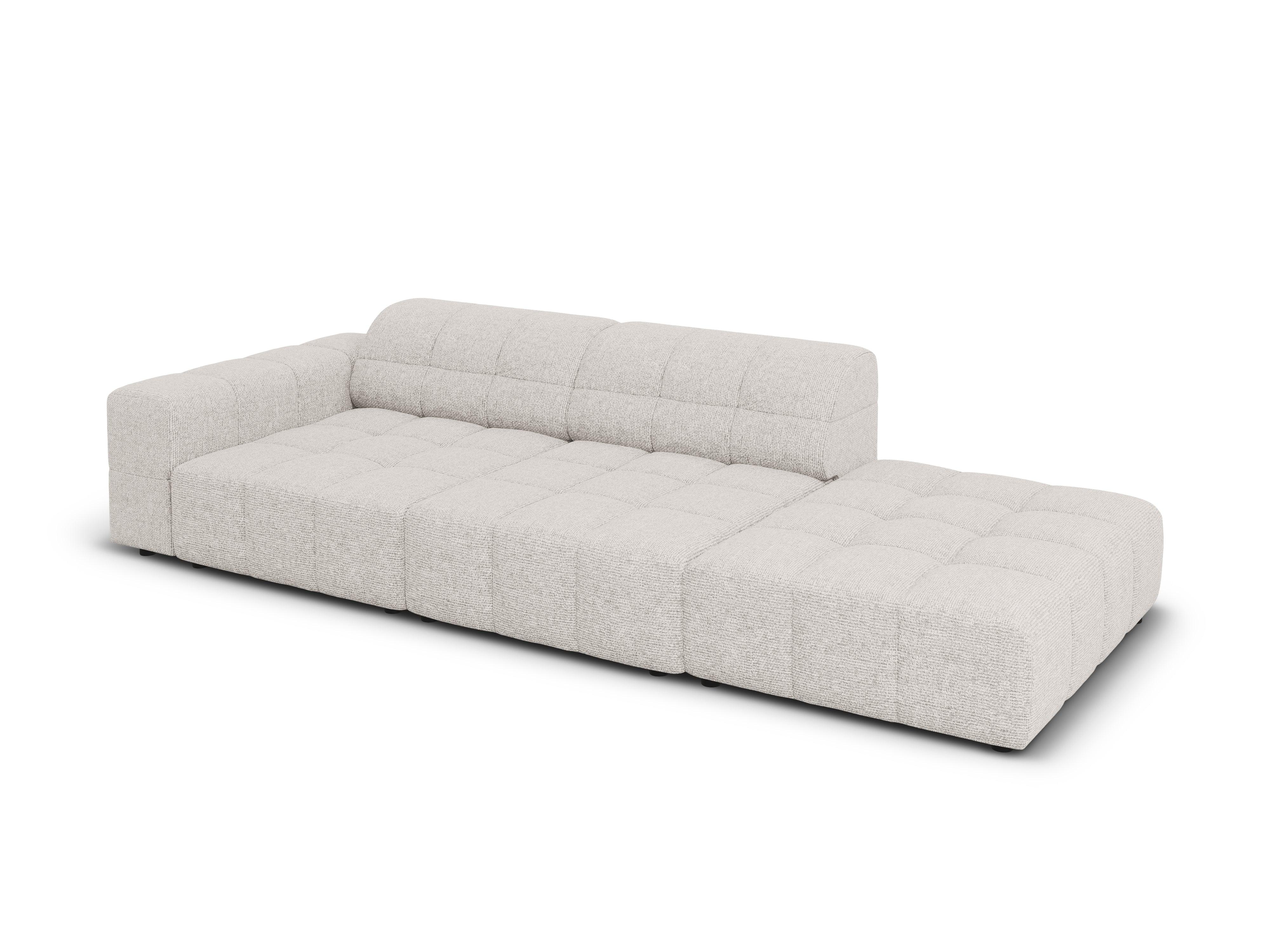 Sofa prawostronna 3-osobowa CHICAGO jasnoszary szenil Cosmopolitan Design Eye on Design