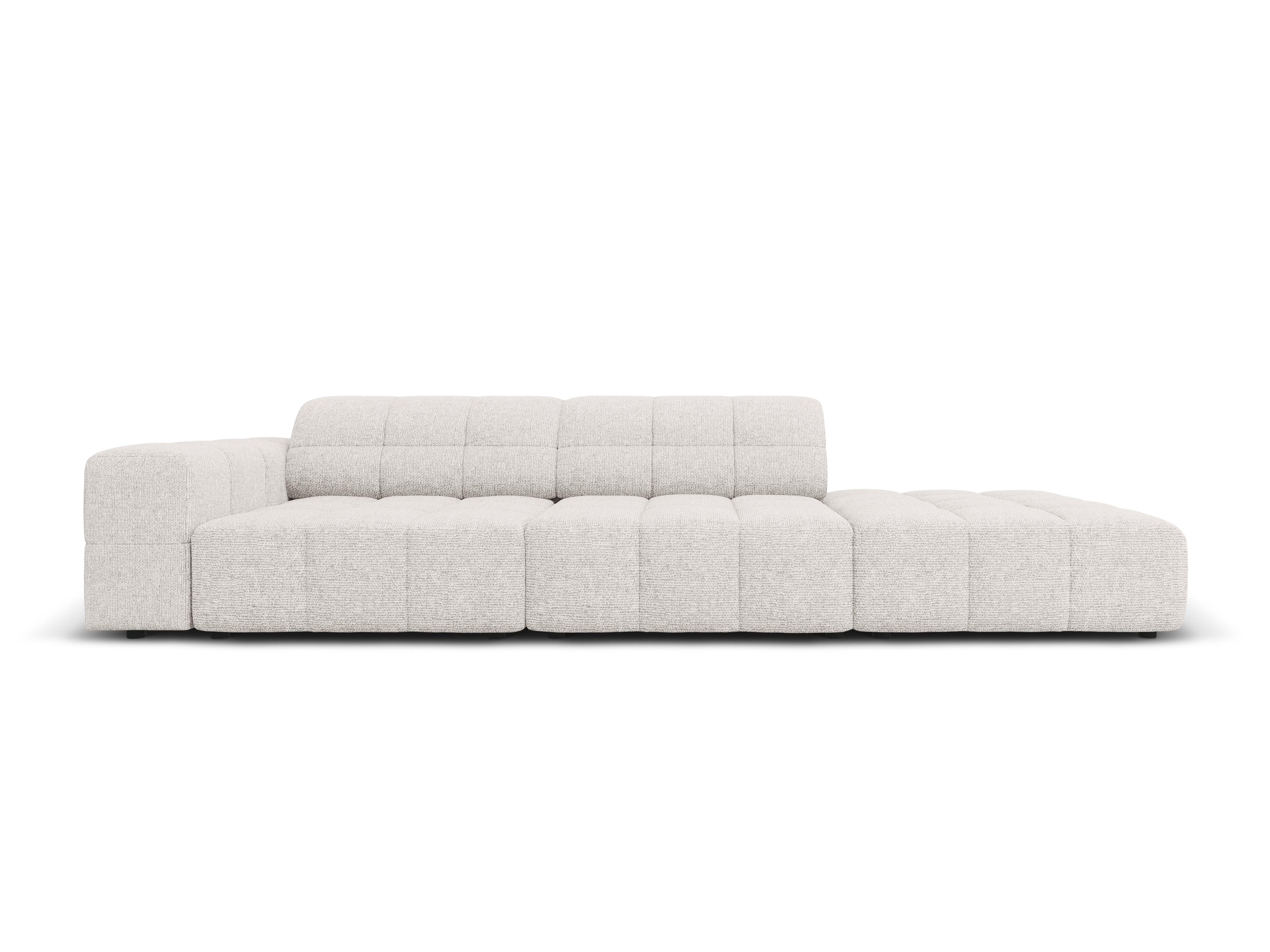 Sofa prawostronna 3-osobowa CHICAGO jasnoszary szenil Cosmopolitan Design Eye on Design
