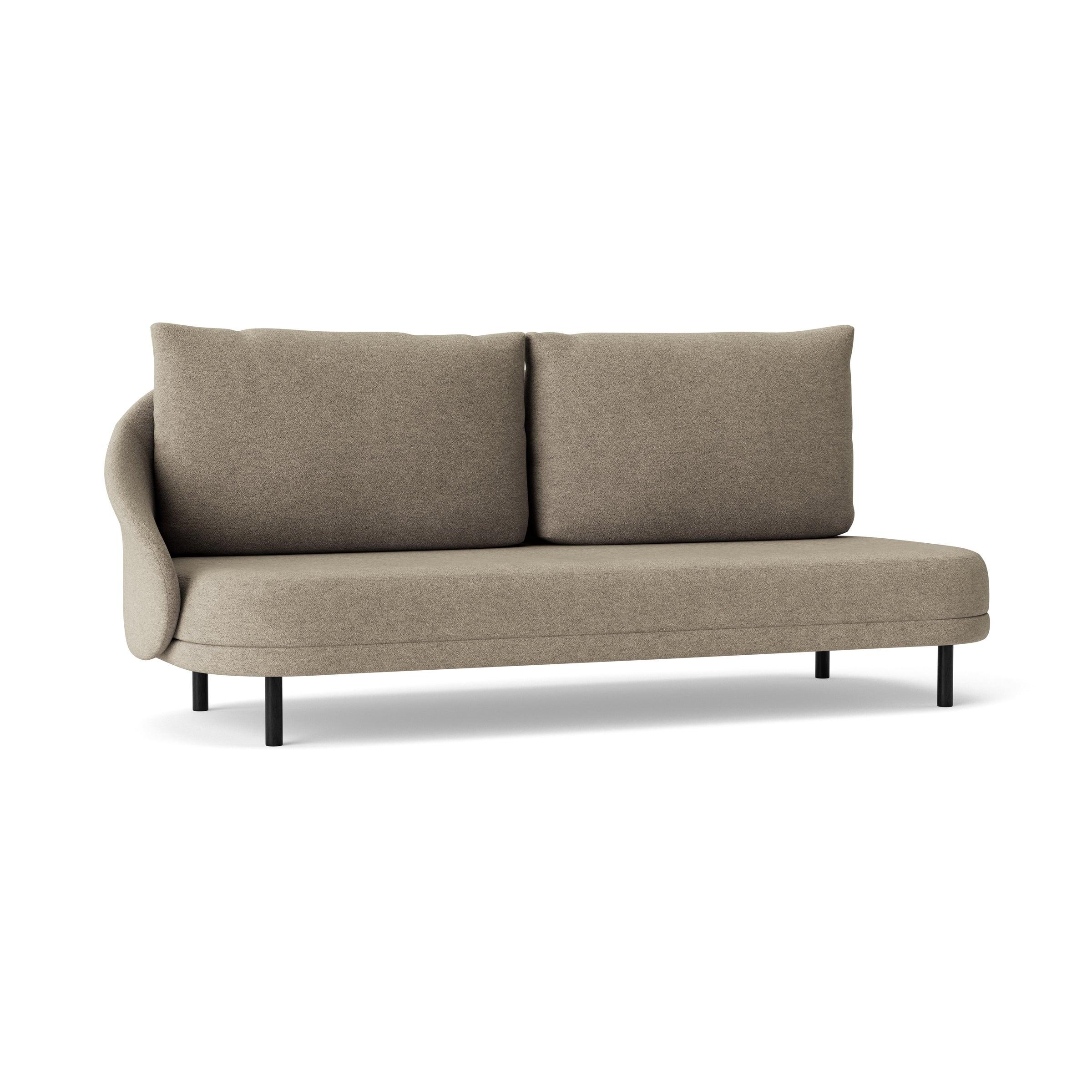 Sofa prawostronna NEW WAVE dębowy NORR11 czarny dębowy tkanina boucle beżowy Eye on Design
