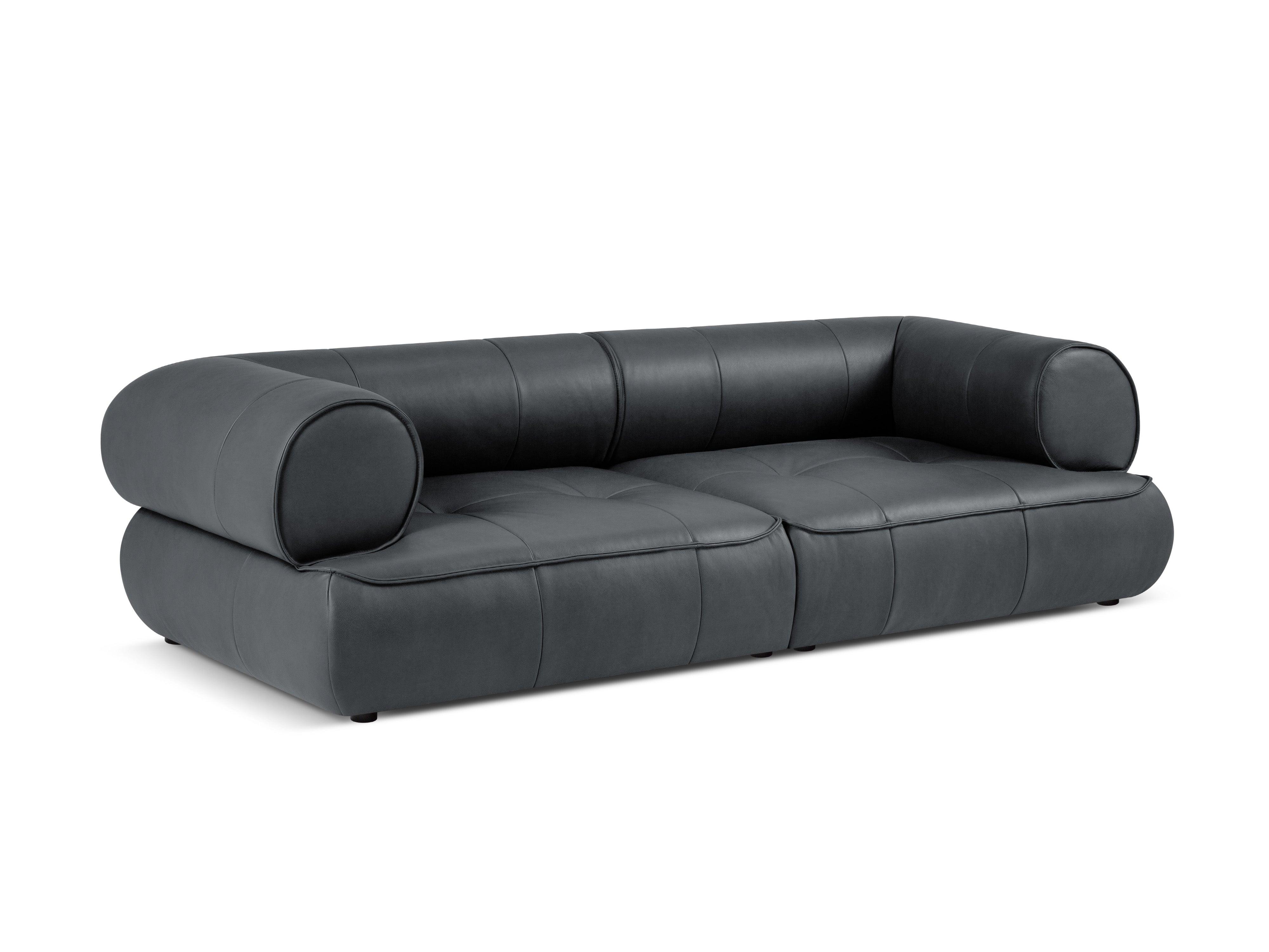 Sofa skórzana 3-osobowa LILY grafitowy Maison Heritage Eye on Design