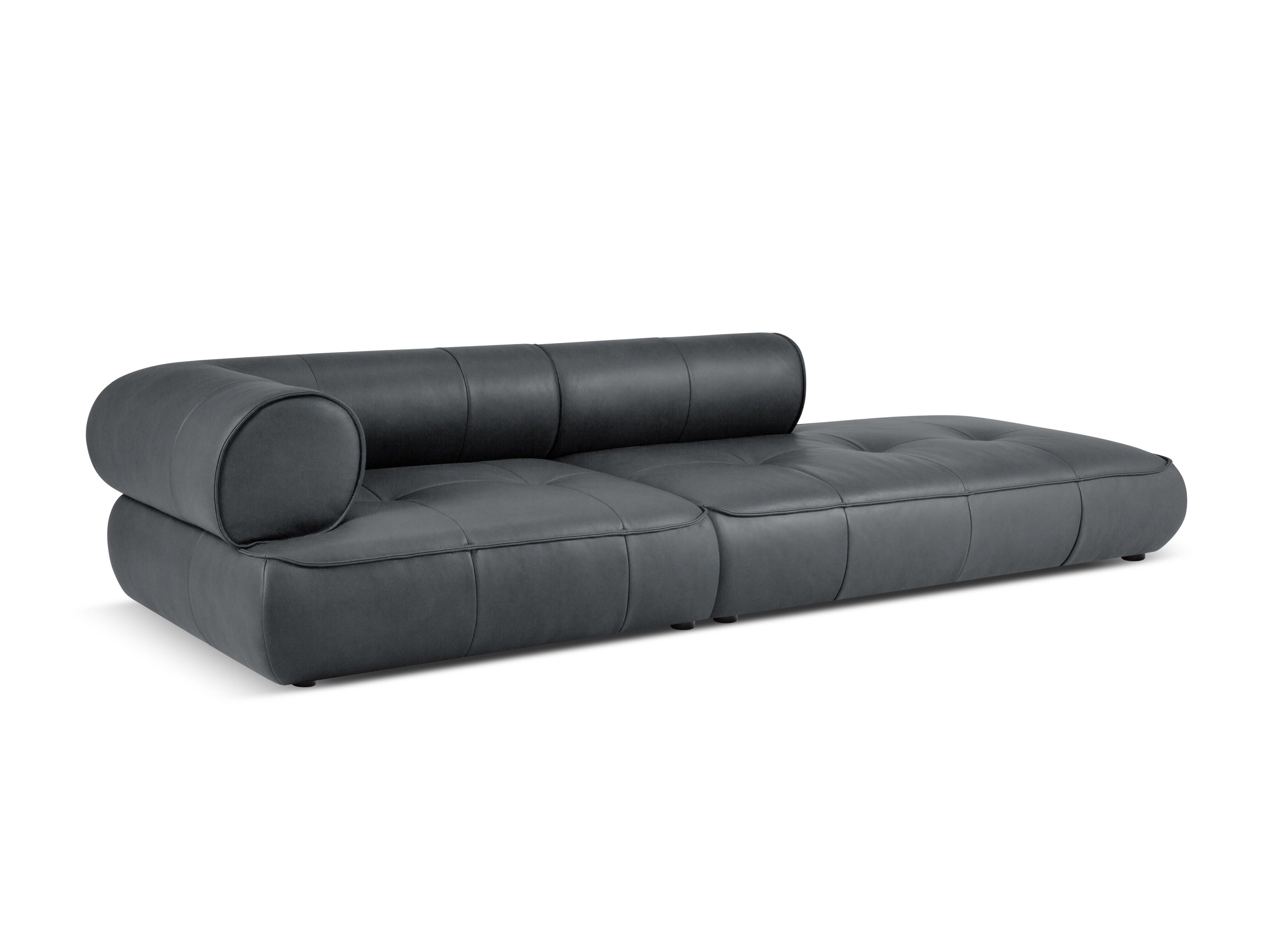 Sofa skórzana otwarta prawostronna LILY grafitowy Maison Heritage Eye on Design