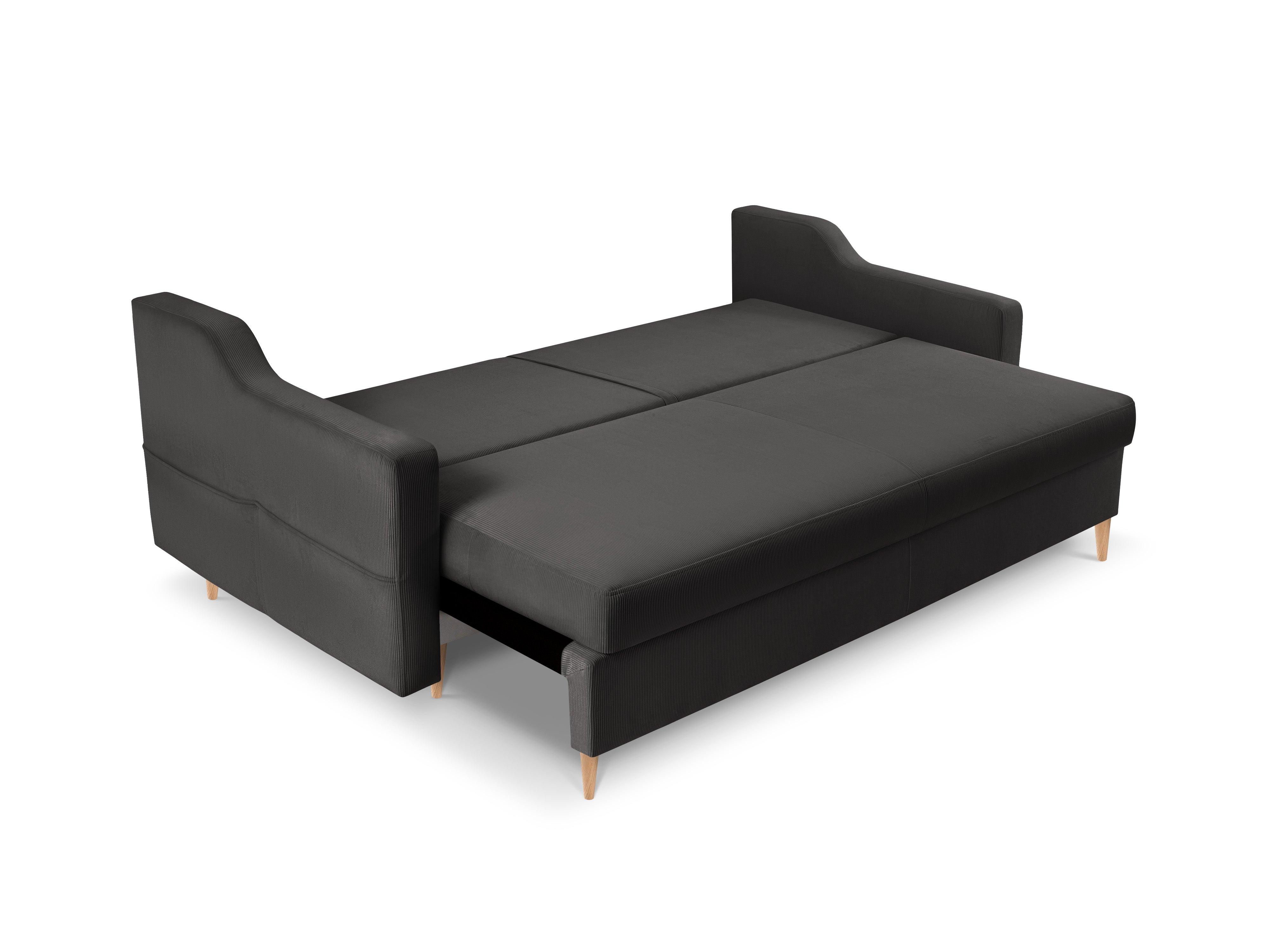 Sofa sztruksowa z funkcją spania ROSE ciemnoszary Mazzini Sofas Eye on Design