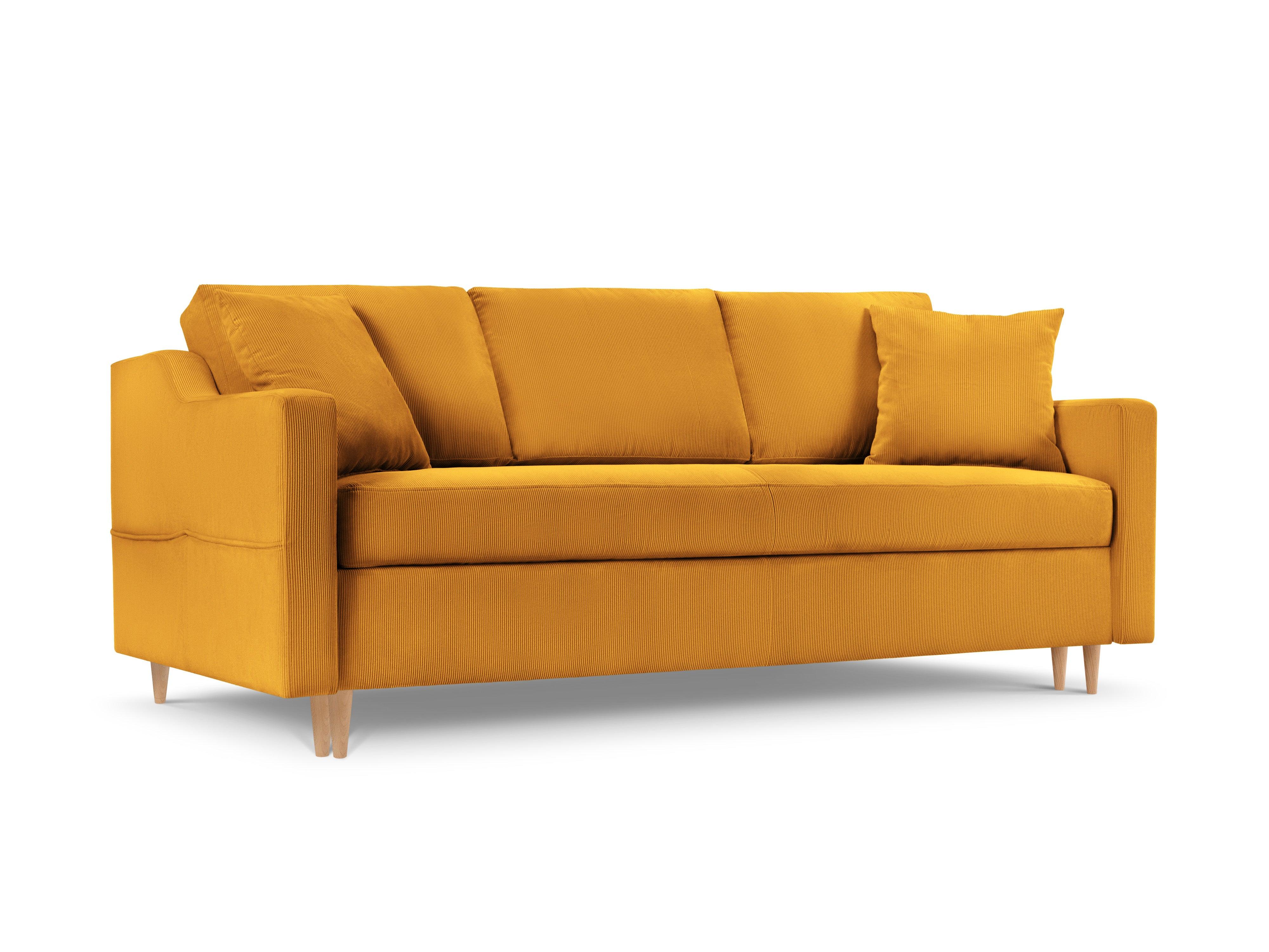 Sofa sztruksowa z funkcją spania ROSE żółty Mazzini Sofas Eye on Design