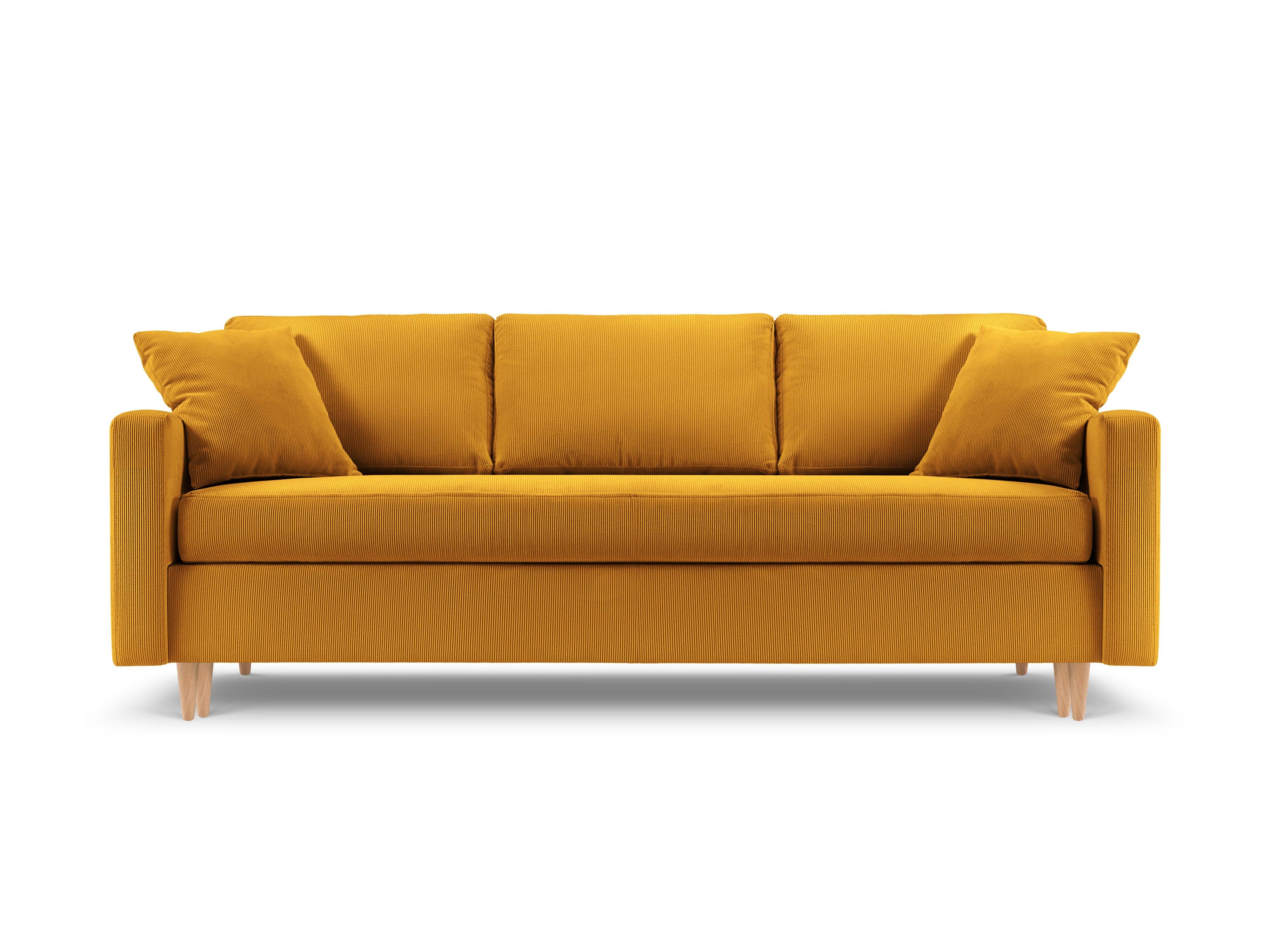 Sofa sztruksowa z funkcją spania ROSE żółty Mazzini Sofas Eye on Design