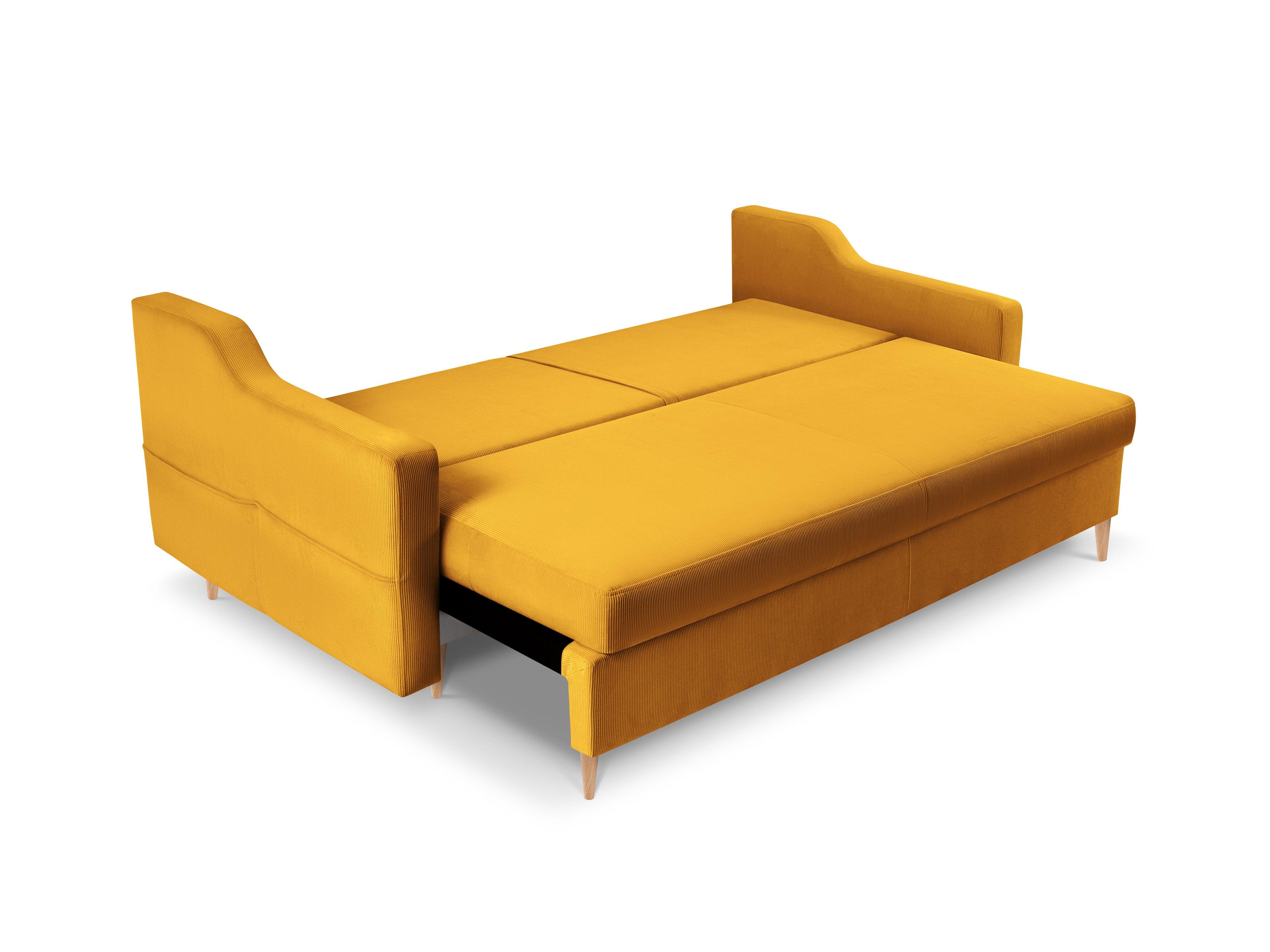 Sofa sztruksowa z funkcją spania ROSE żółty Mazzini Sofas Eye on Design