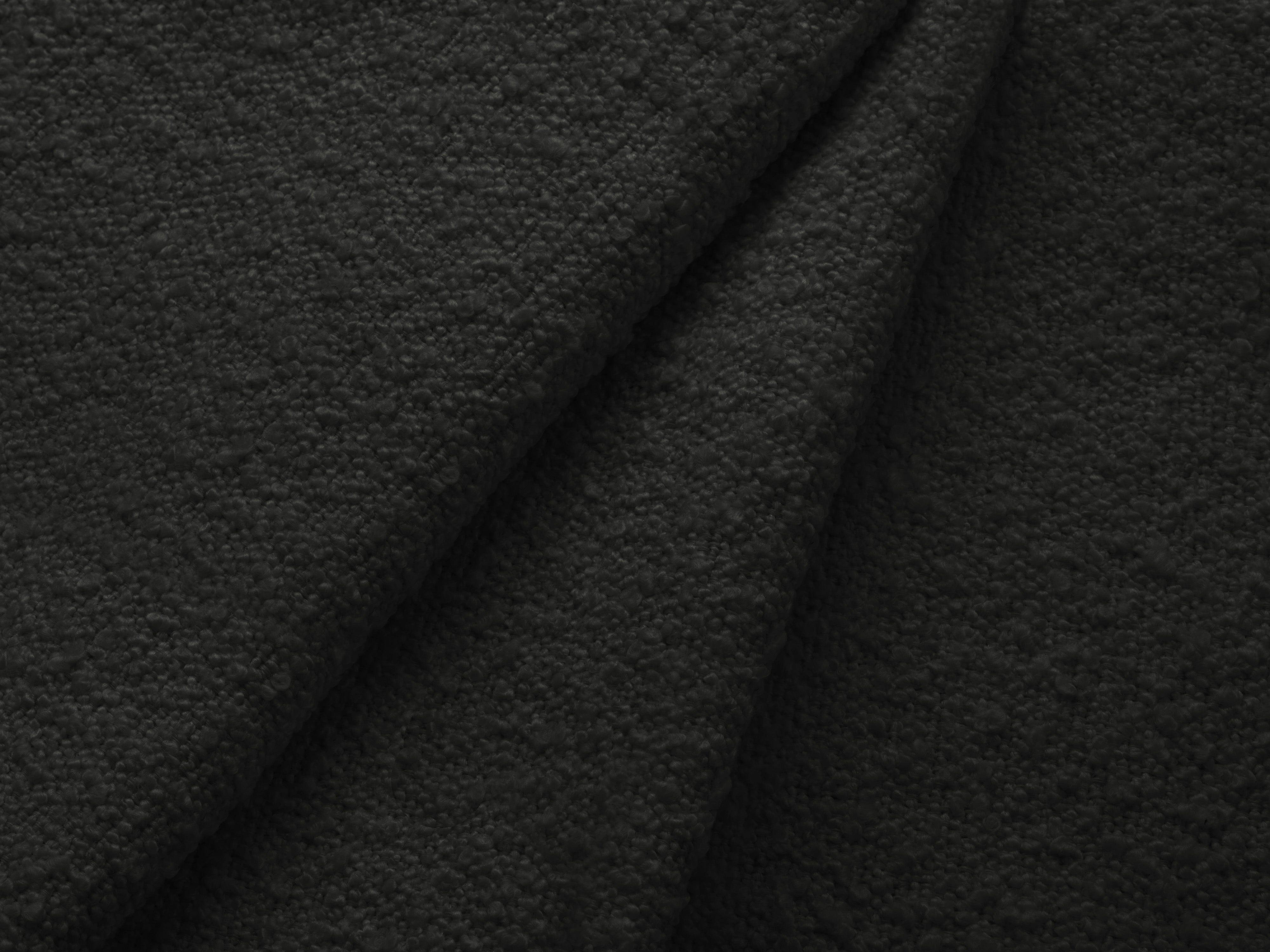 Sofa w tkaninie boucle 3-osobowa VIENNA czarny ze złotą podstawą Cosmopolitan Design Eye on Design