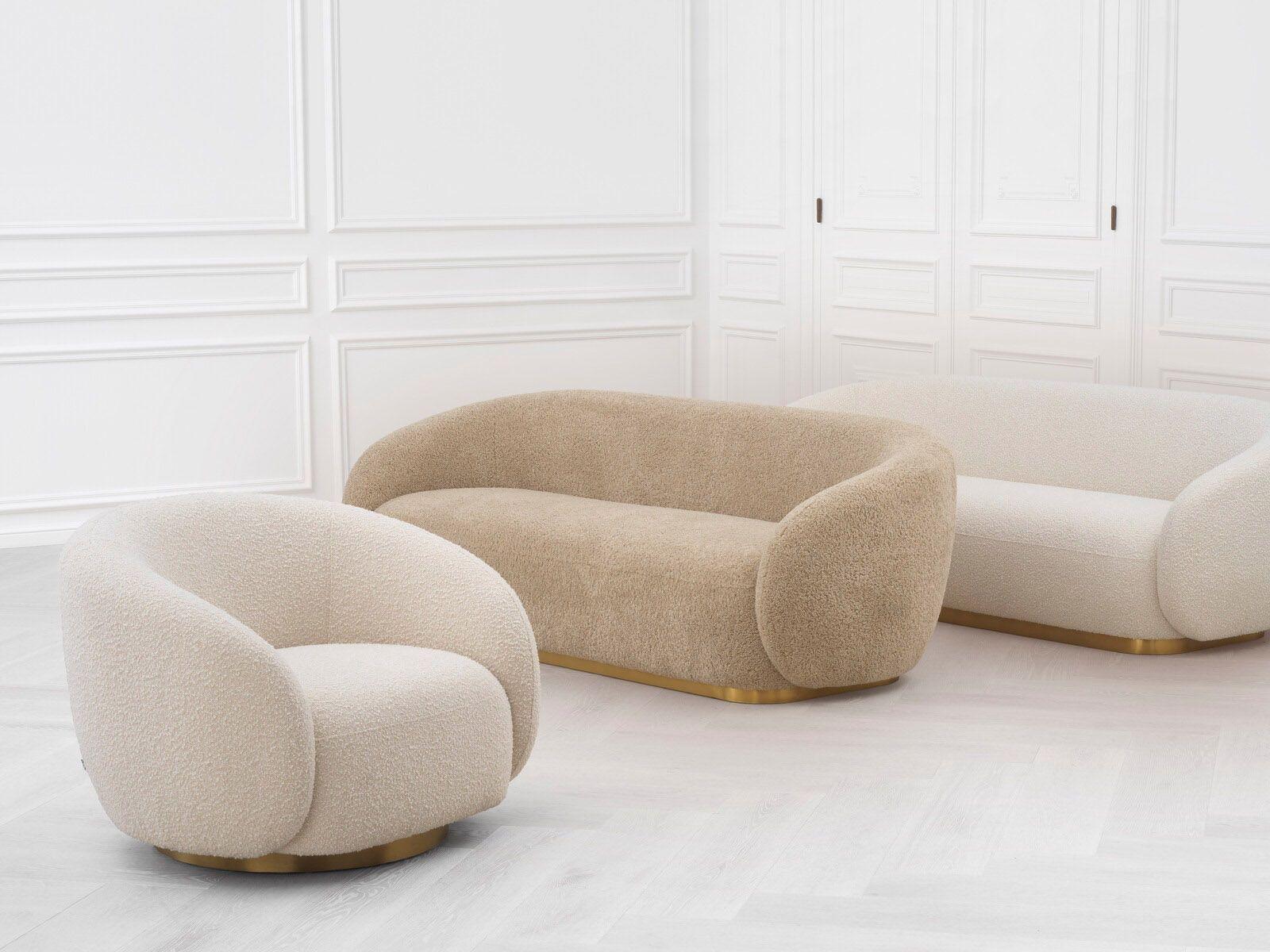 Sofa w tkaninie boucle BRICE kremowy Eichholtz Eye on Design