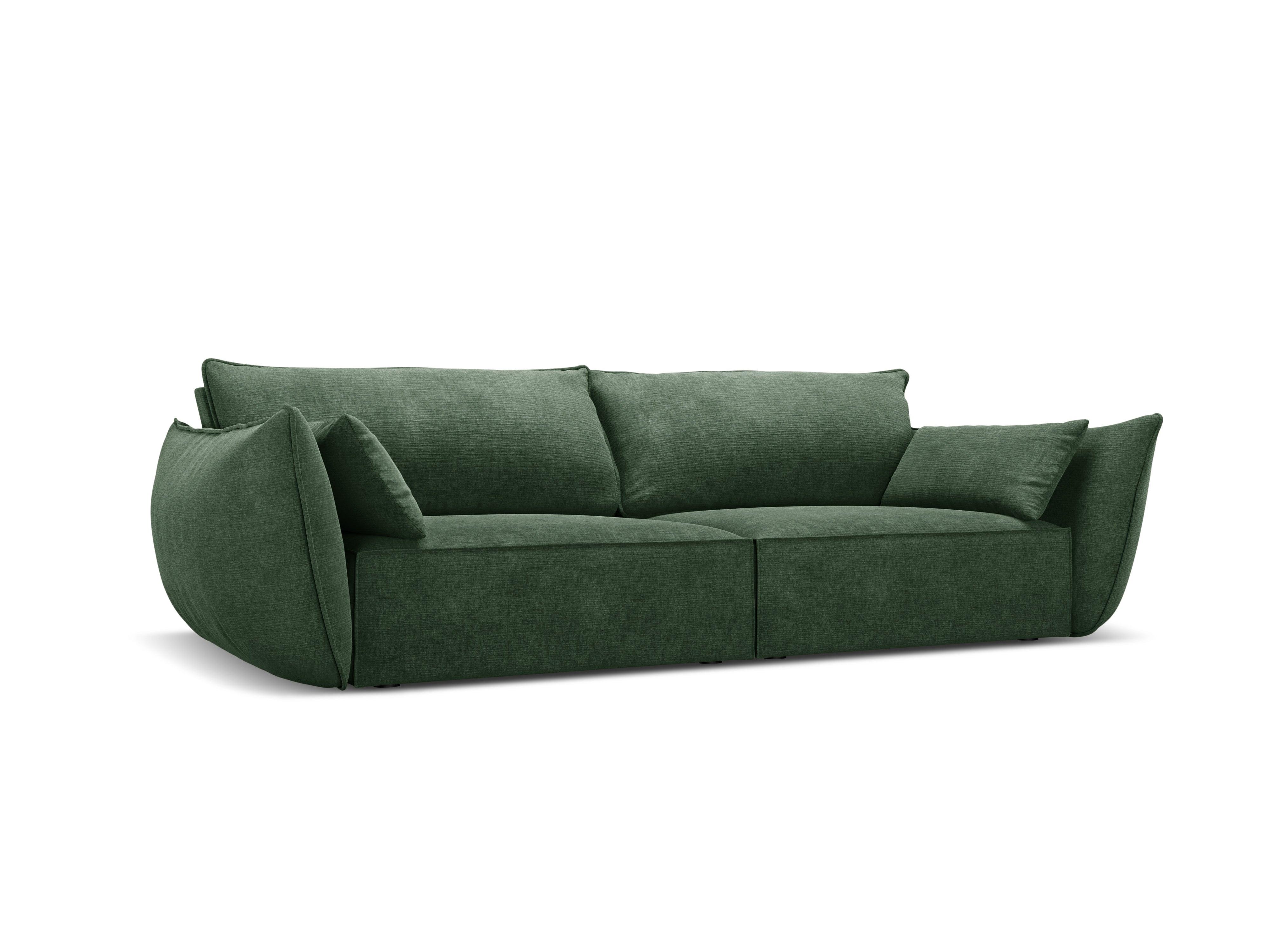 Sofa w tkaninie szenilowej 3-osobowa VANDA butelkowa zieleń Mazzini Sofas Eye on Design