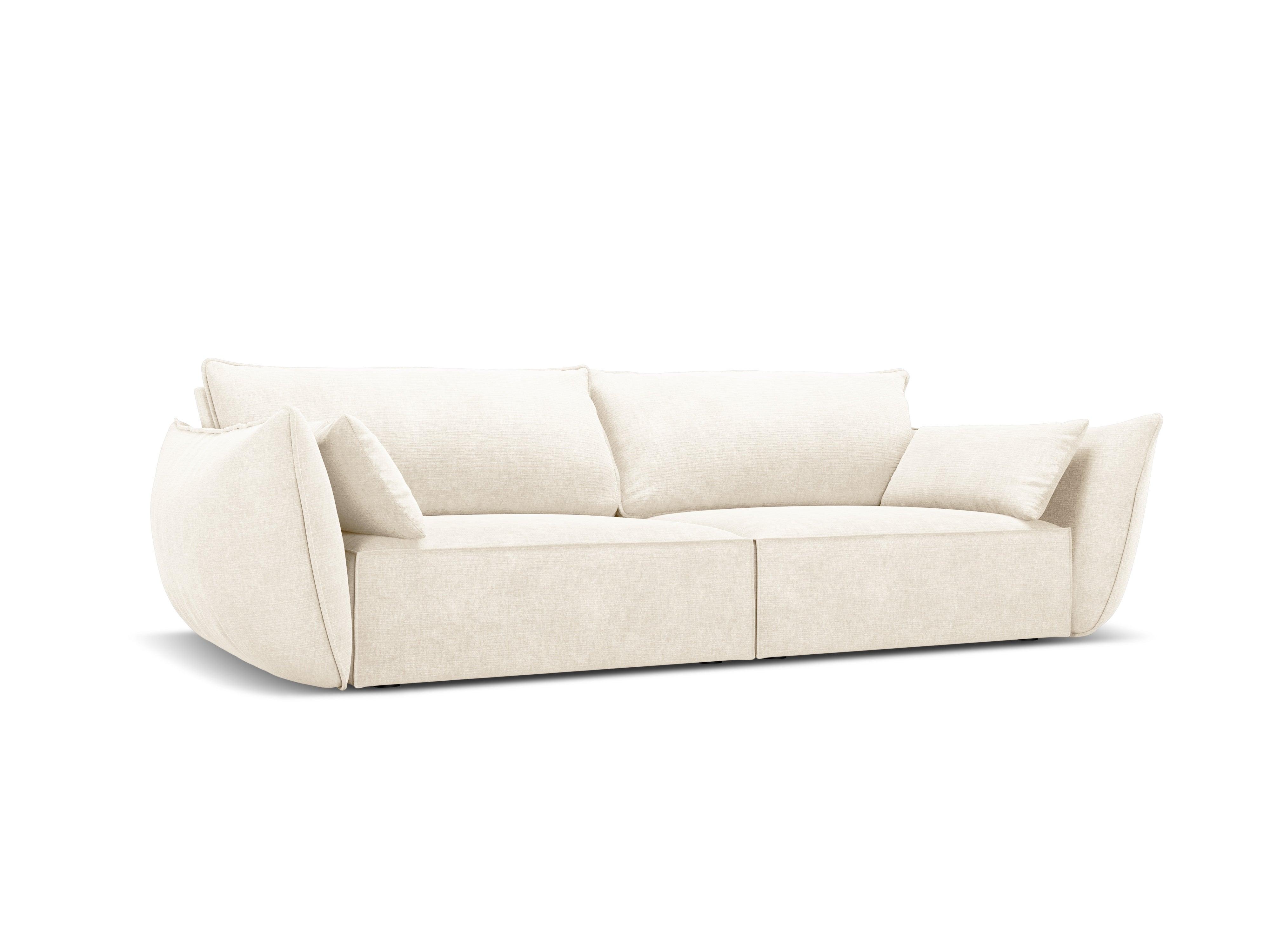 Sofa w tkaninie szenilowej 3-osobowa VANDA jasnobeżowy Mazzini Sofas Eye on Design
