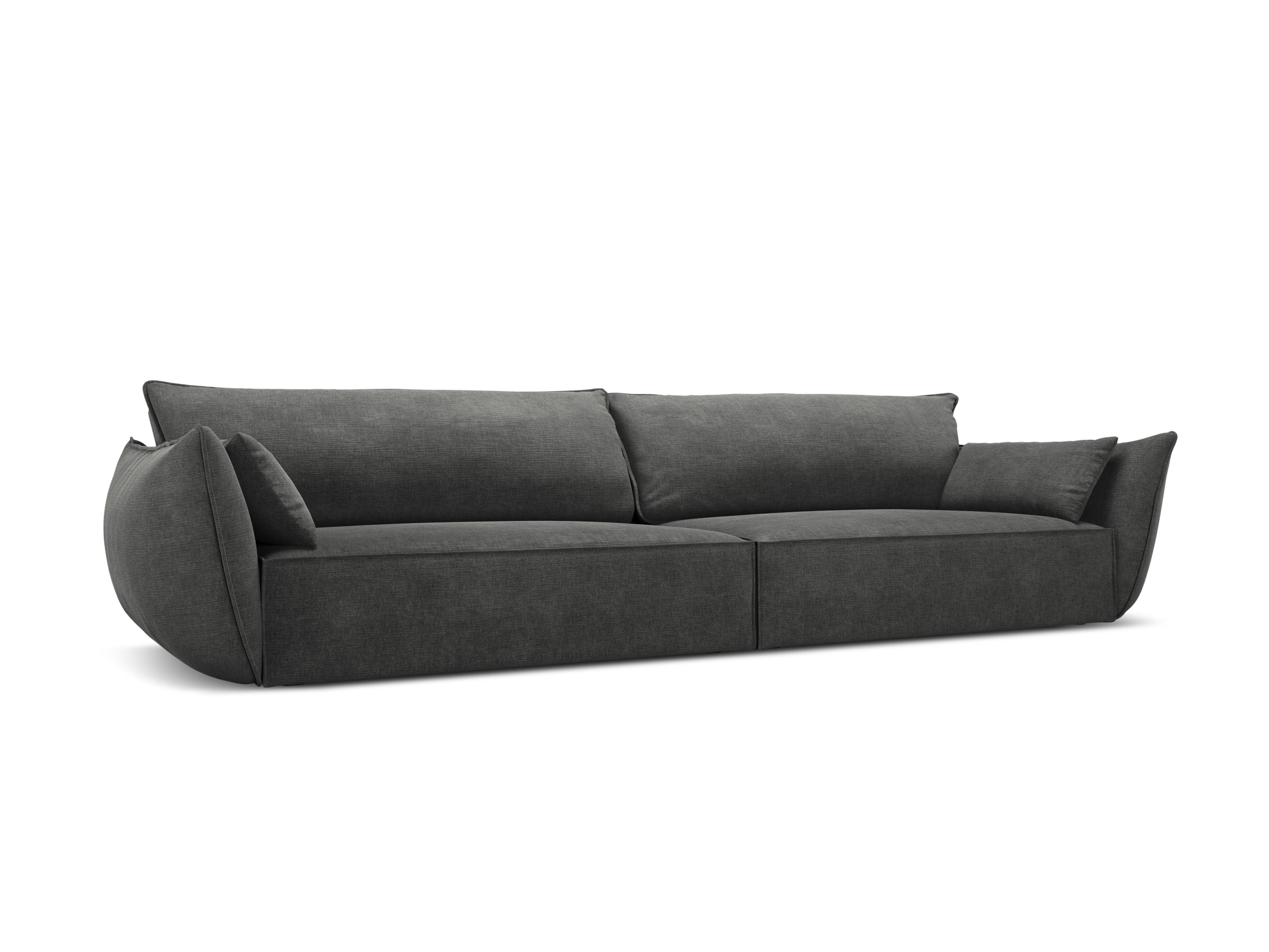 Sofa w tkaninie szenilowej 4-osobowa VANDA ciemnoszary Mazzini Sofas Eye on Design
