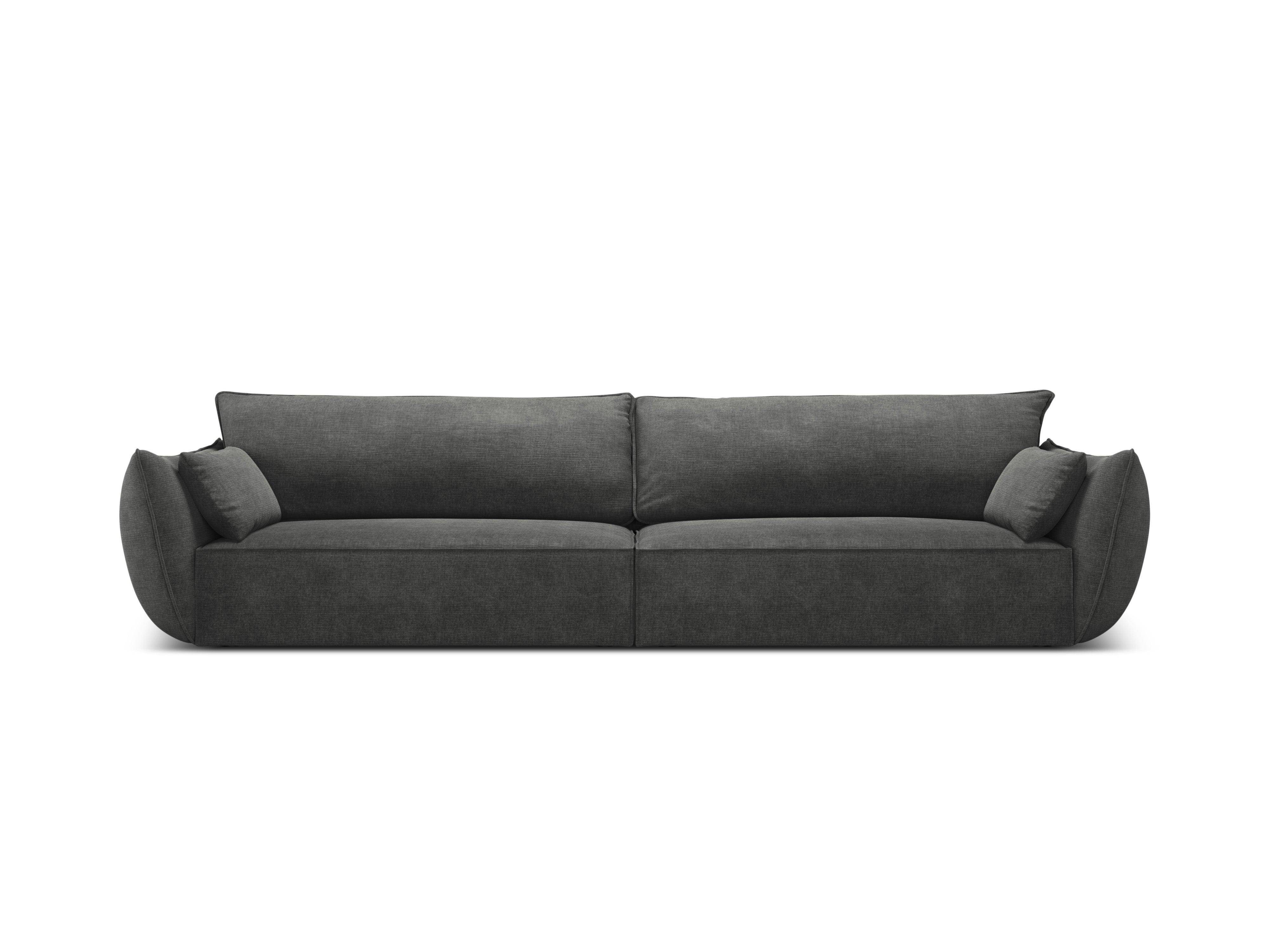 Sofa w tkaninie szenilowej 4-osobowa VANDA ciemnoszary Mazzini Sofas Eye on Design