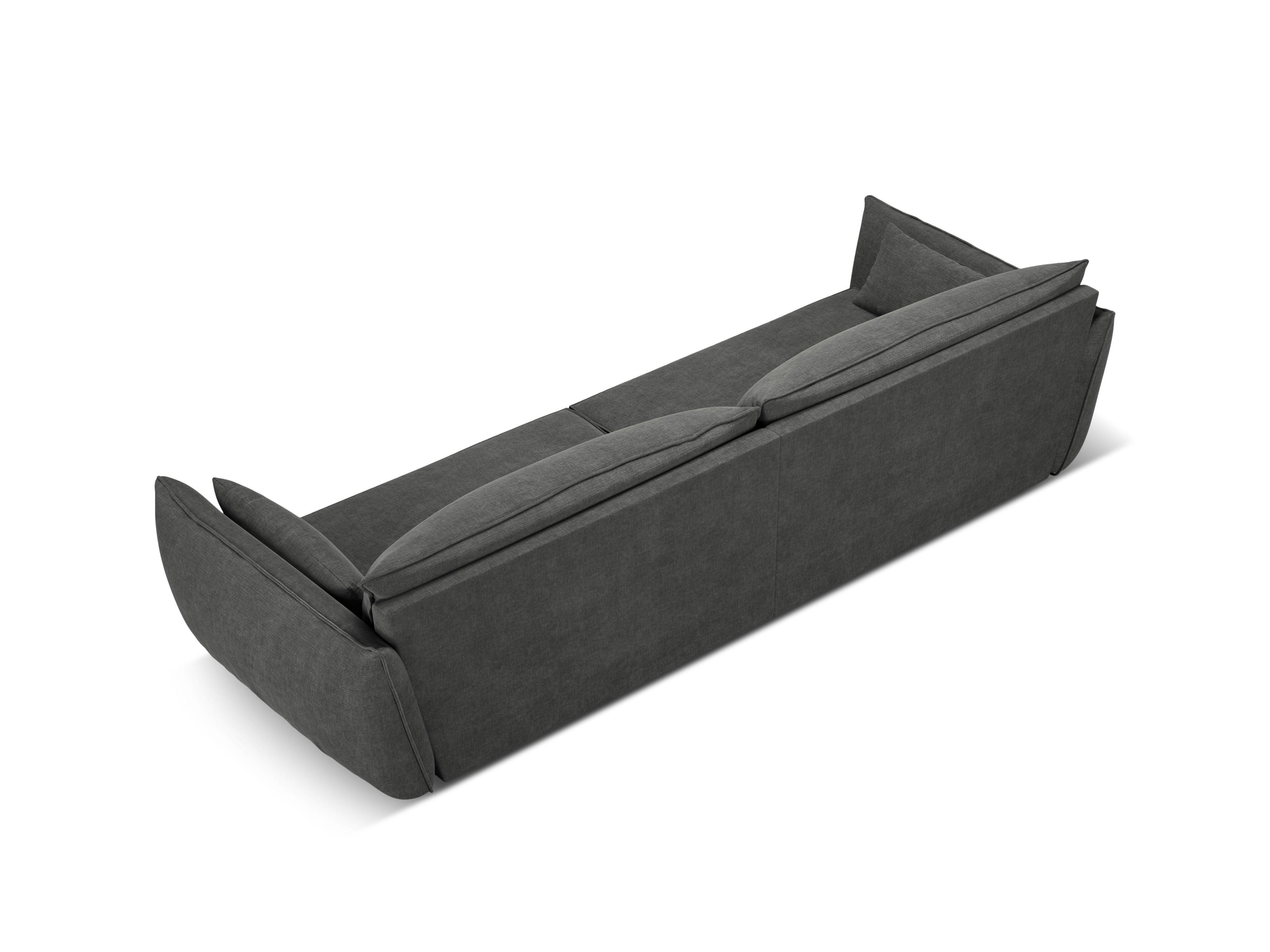 Sofa w tkaninie szenilowej 4-osobowa VANDA ciemnoszary Mazzini Sofas Eye on Design