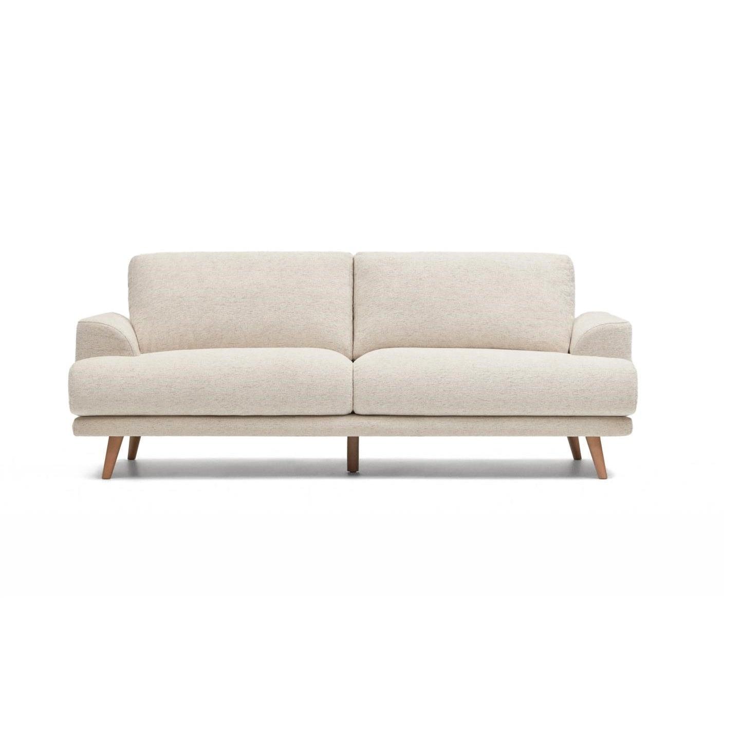 Sofa w tkaninie szenilowej KARIN kremowy La Forma Eye on Design