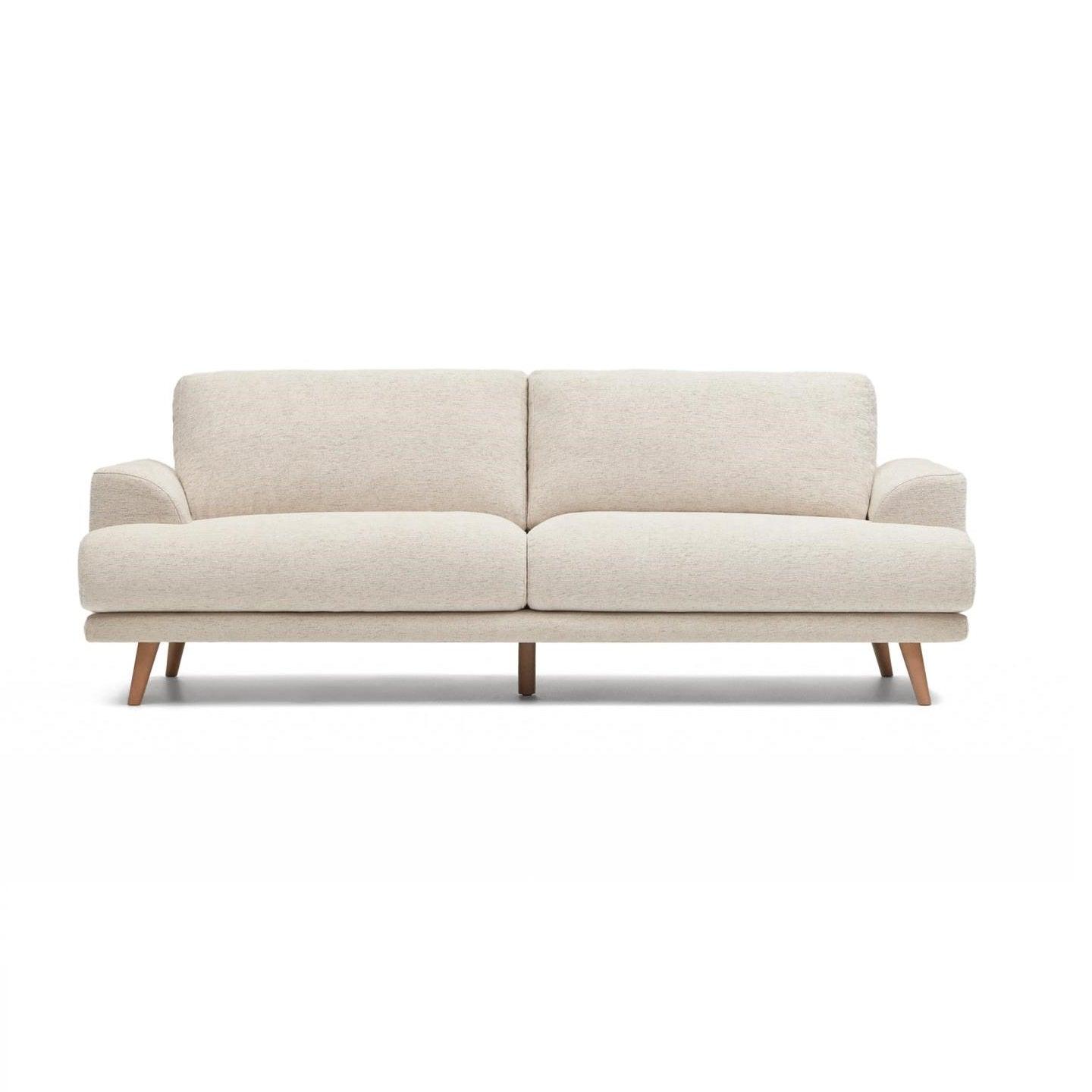Sofa w tkaninie szenilowej KARIN kremowy La Forma Eye on Design