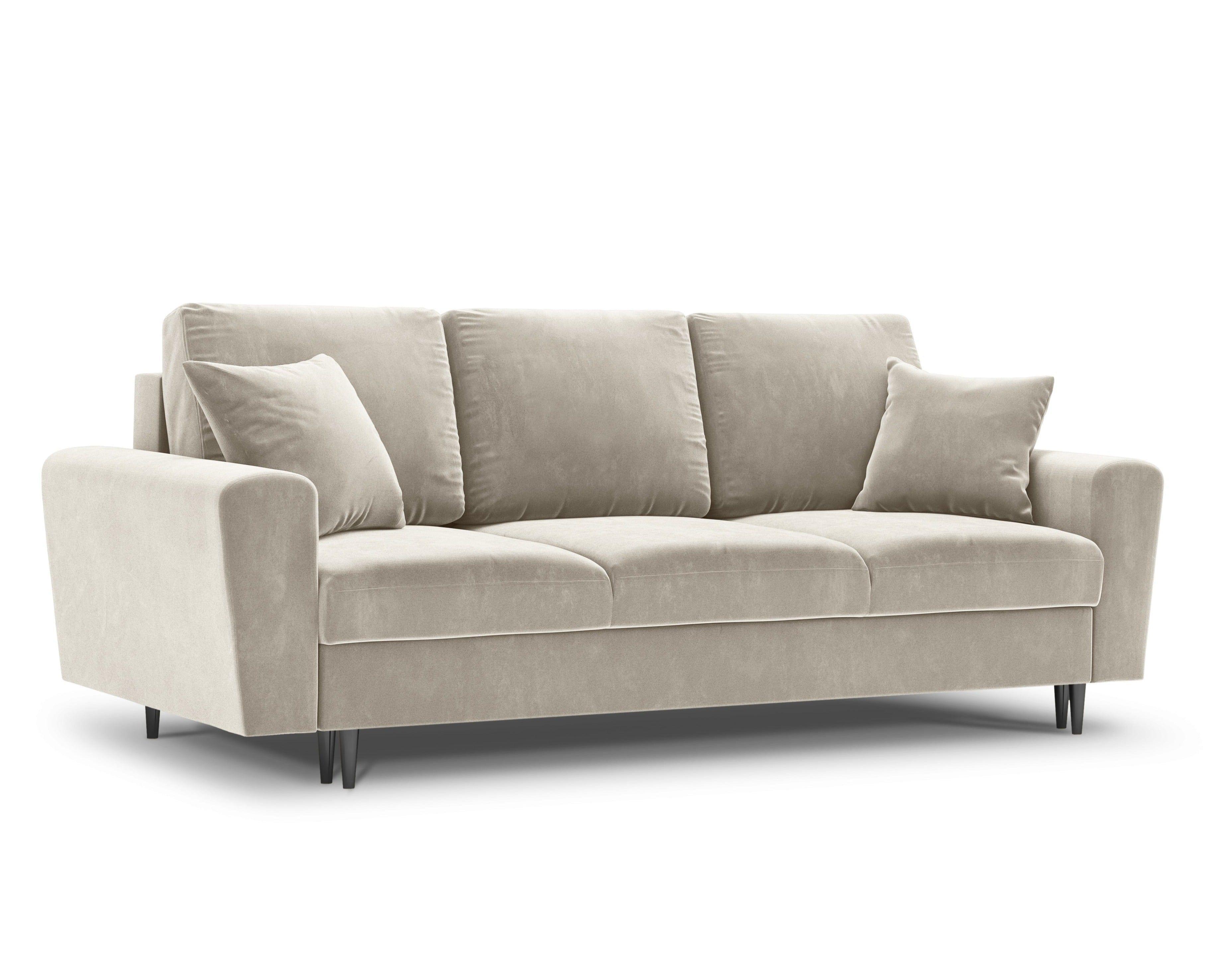 Sofa z funkcją spania KYOTO beżowy z czarną podstawą Cosmopolitan Design Eye on Design