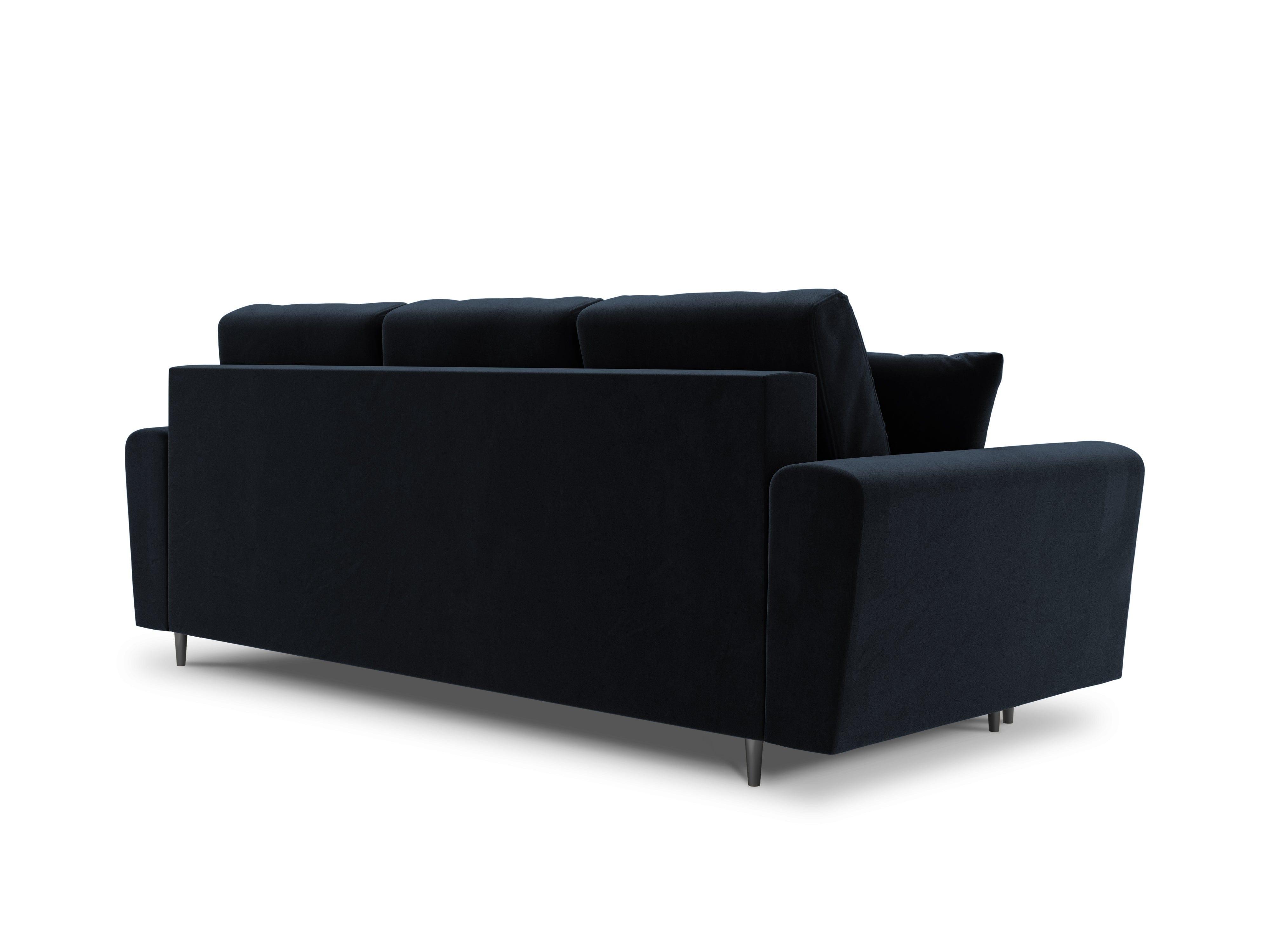 Sofa z funkcją spania KYOTO ciemnoniebieski ze złotą podstawą Cosmopolitan Design Eye on Design