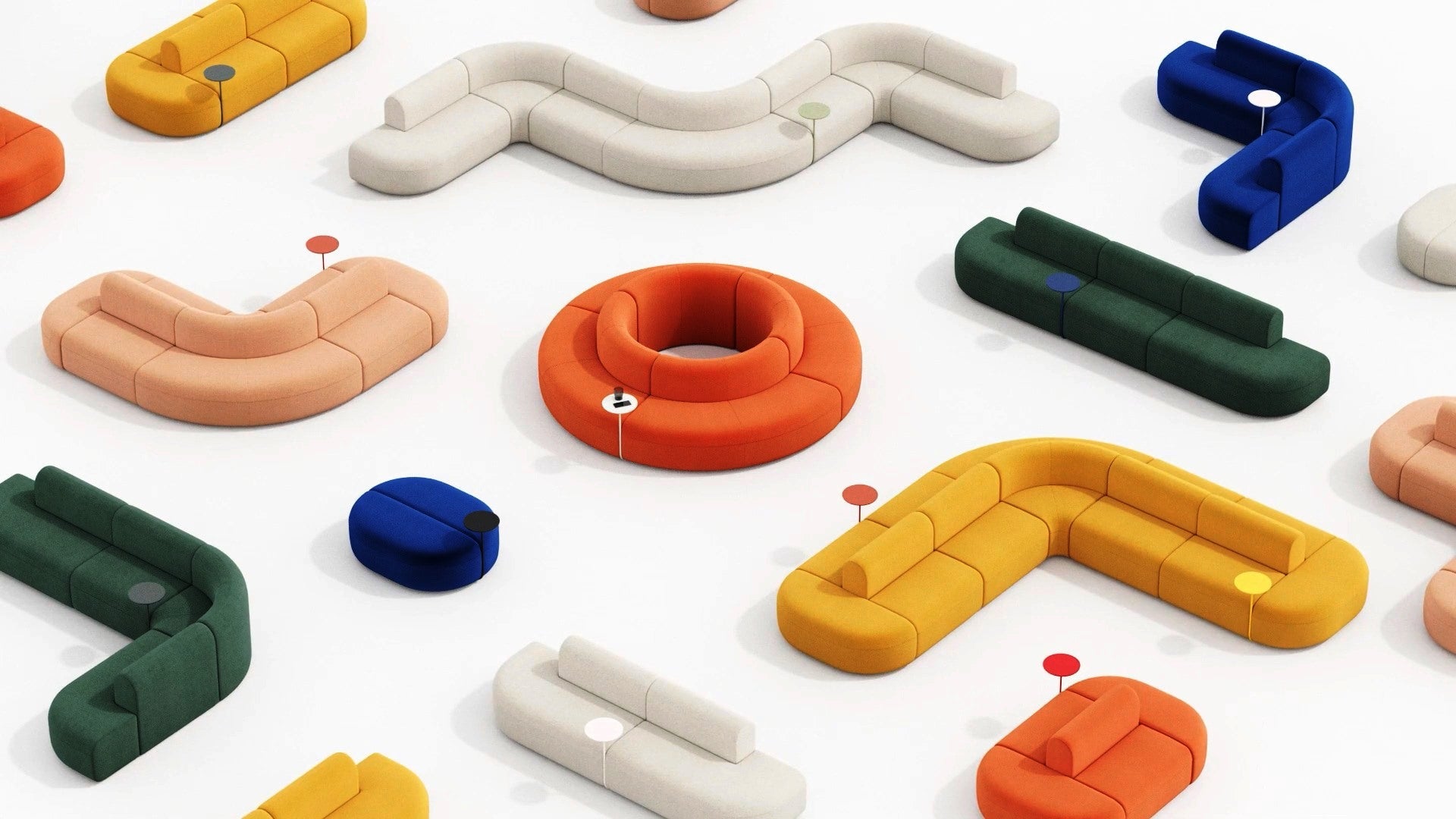 Sofa 6-modułowa narożna podwójna ARTIKO tapicerowana – .mdd